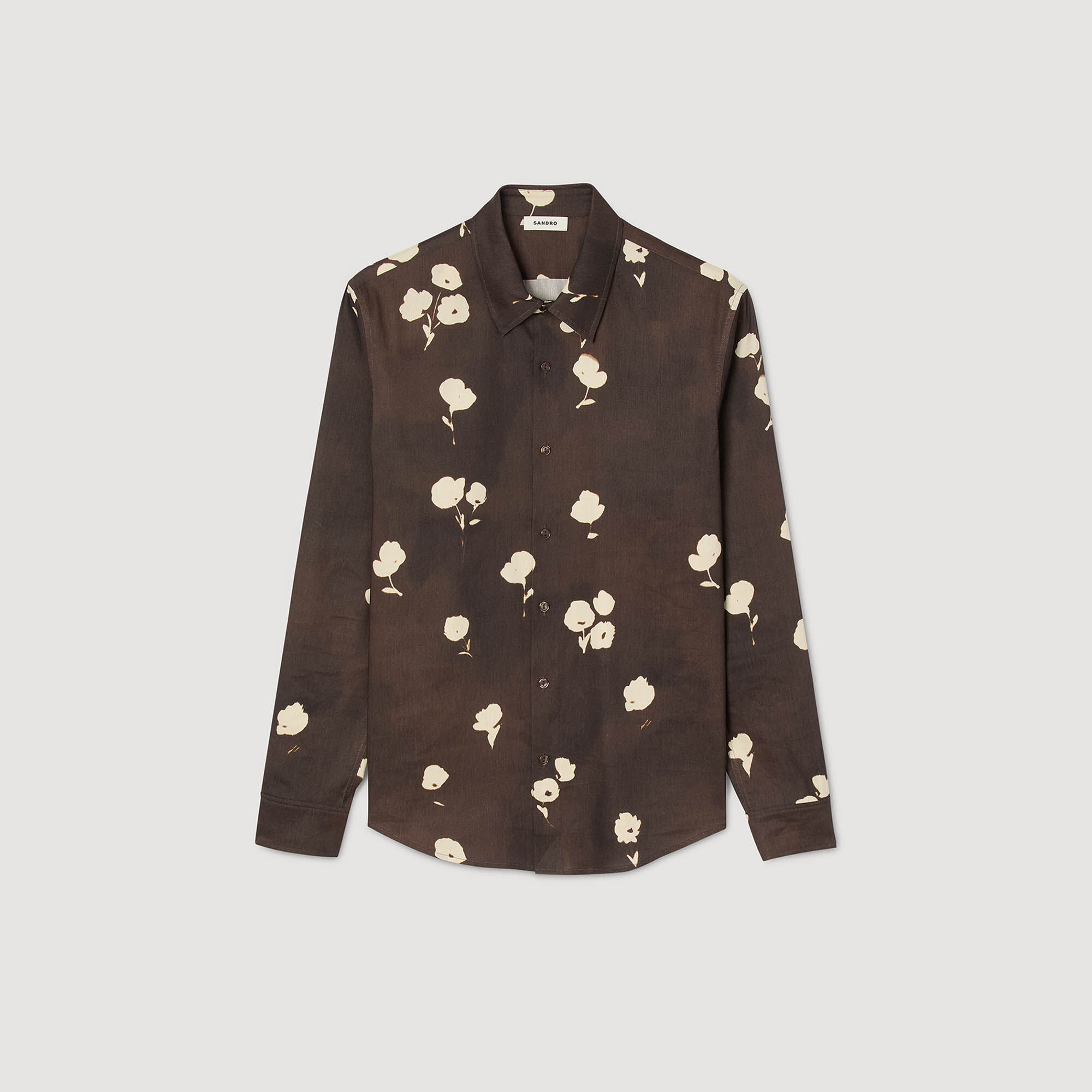 Camicia in lino con stampa floreale