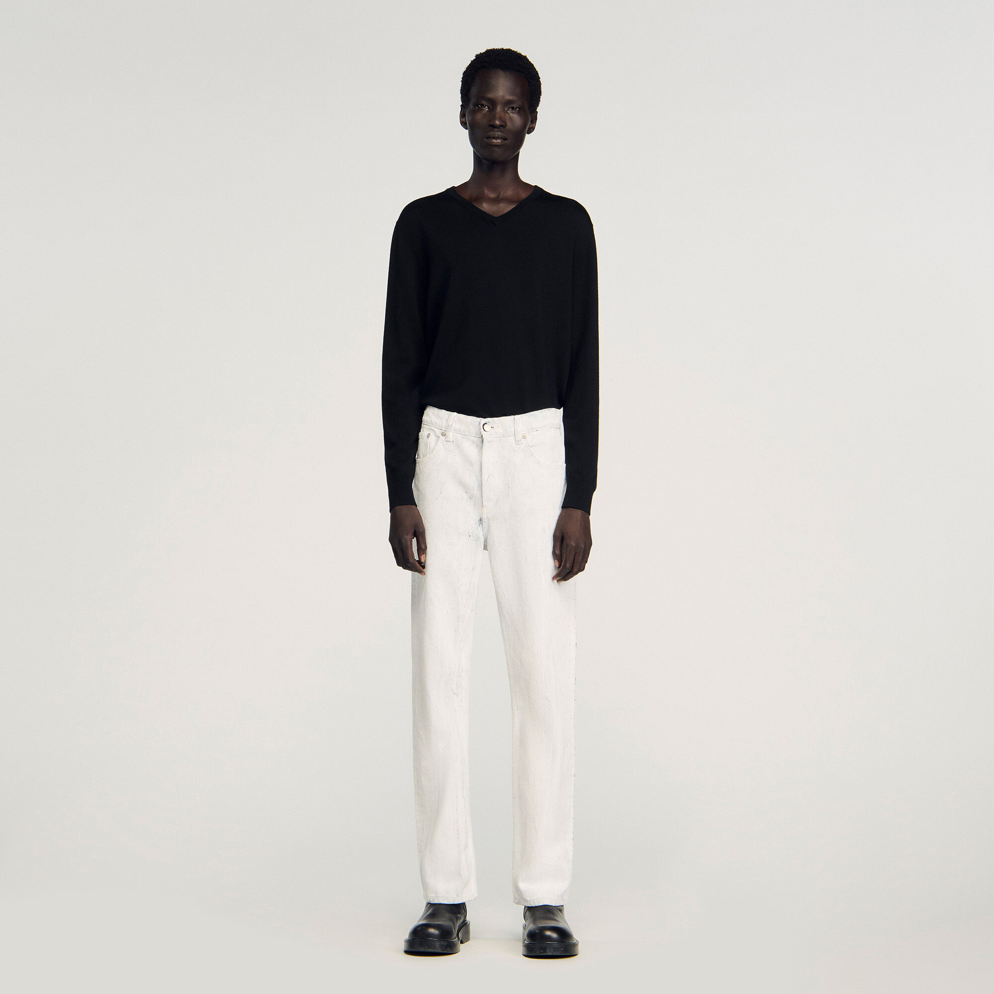 Jeans con effetto crepatura regolare