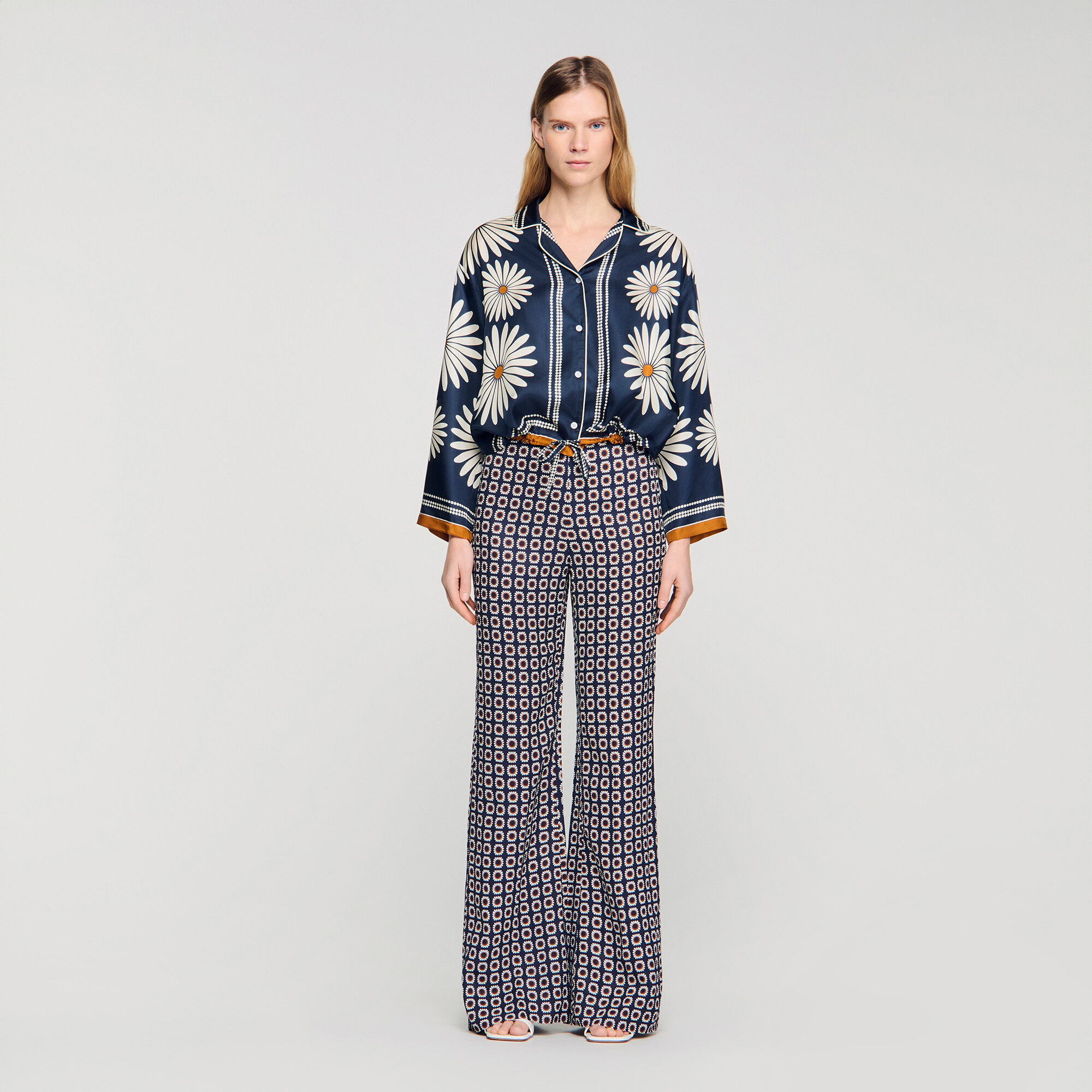 Camicia in seta con stampa floreale
