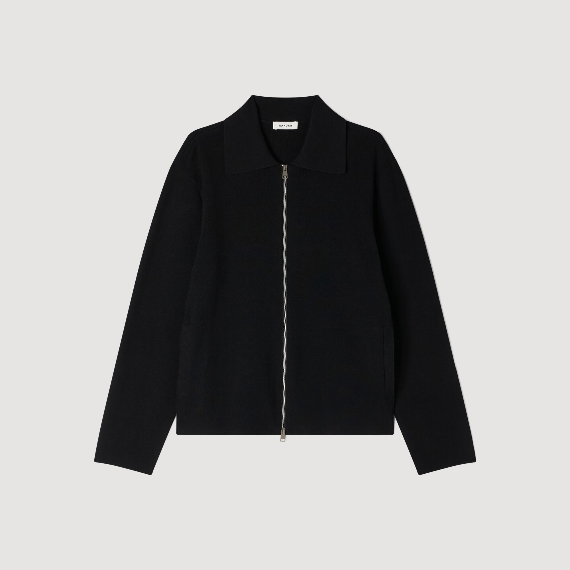 Cardigan in maglina con cerniera
