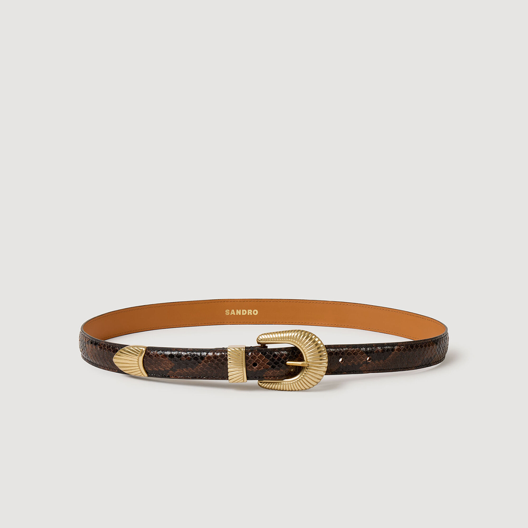 Cintura in pelle effetto python