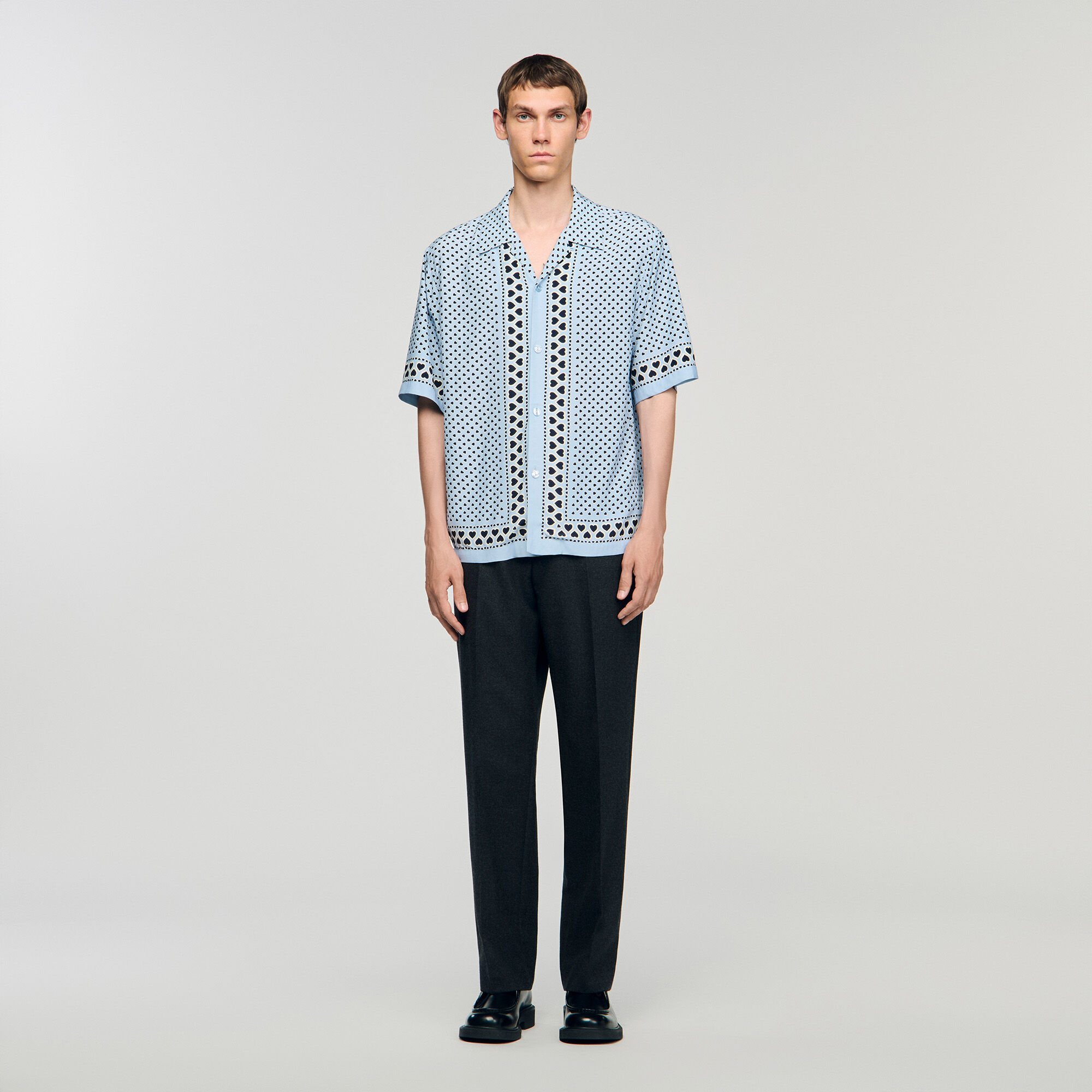 Camicia a motivo cuore con flusso
