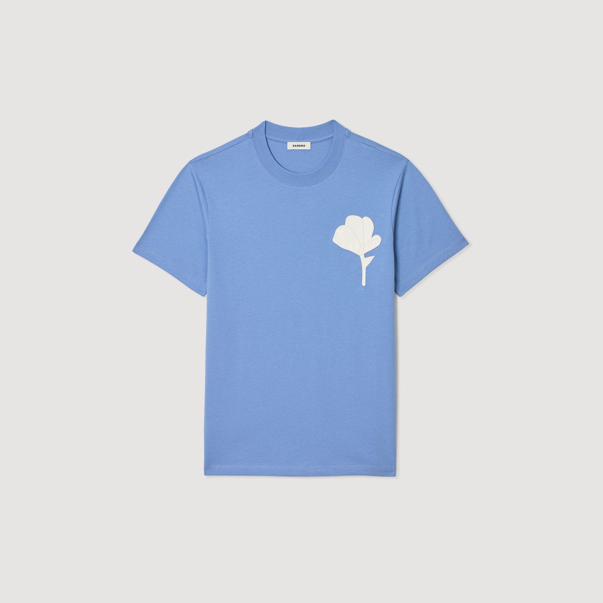 T-shirt con ricamo floreale