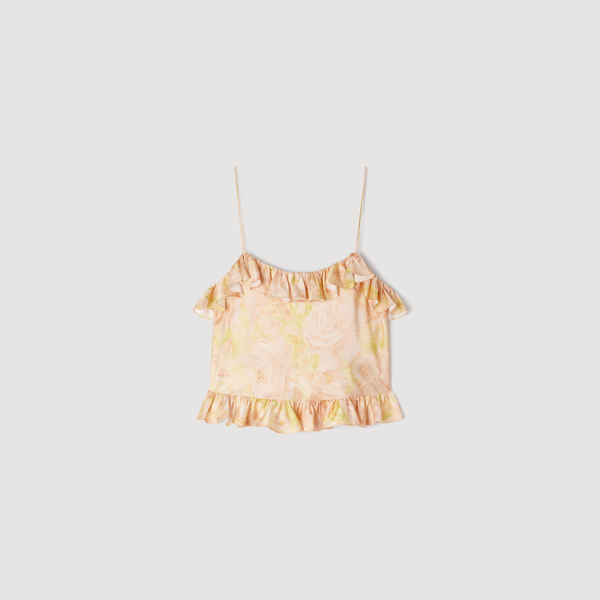 Top corto a fiori