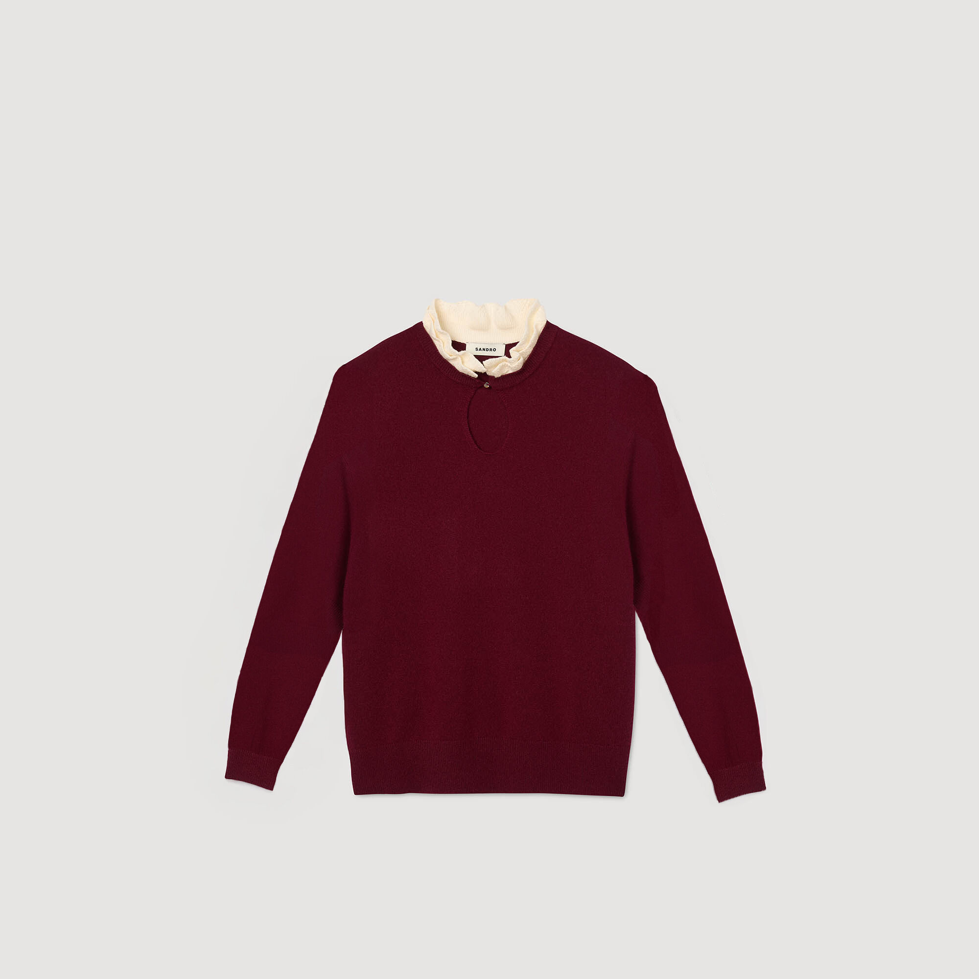 Maglione con colletto a volant