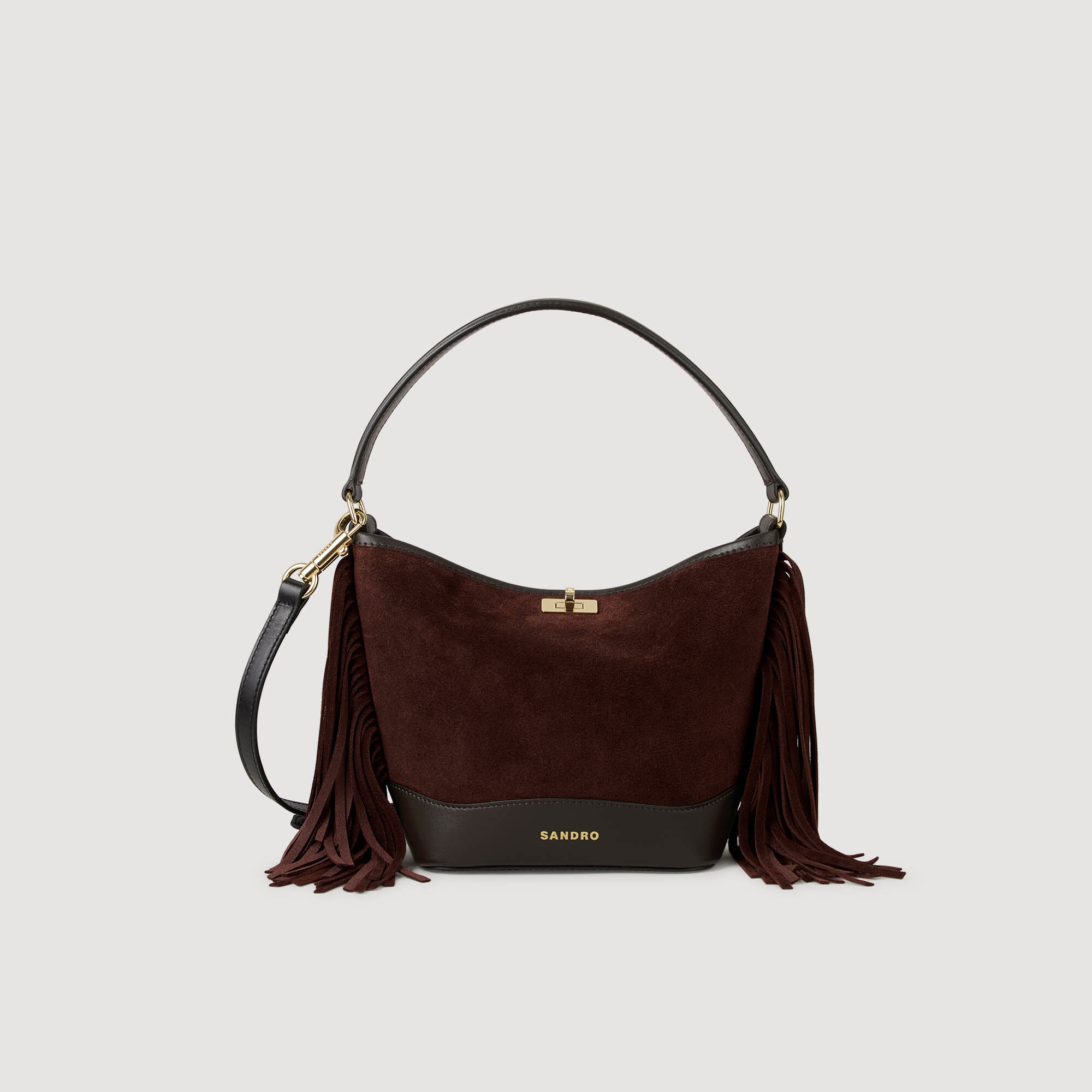 Borsa in pelle scamosciata con frange TANGOSO