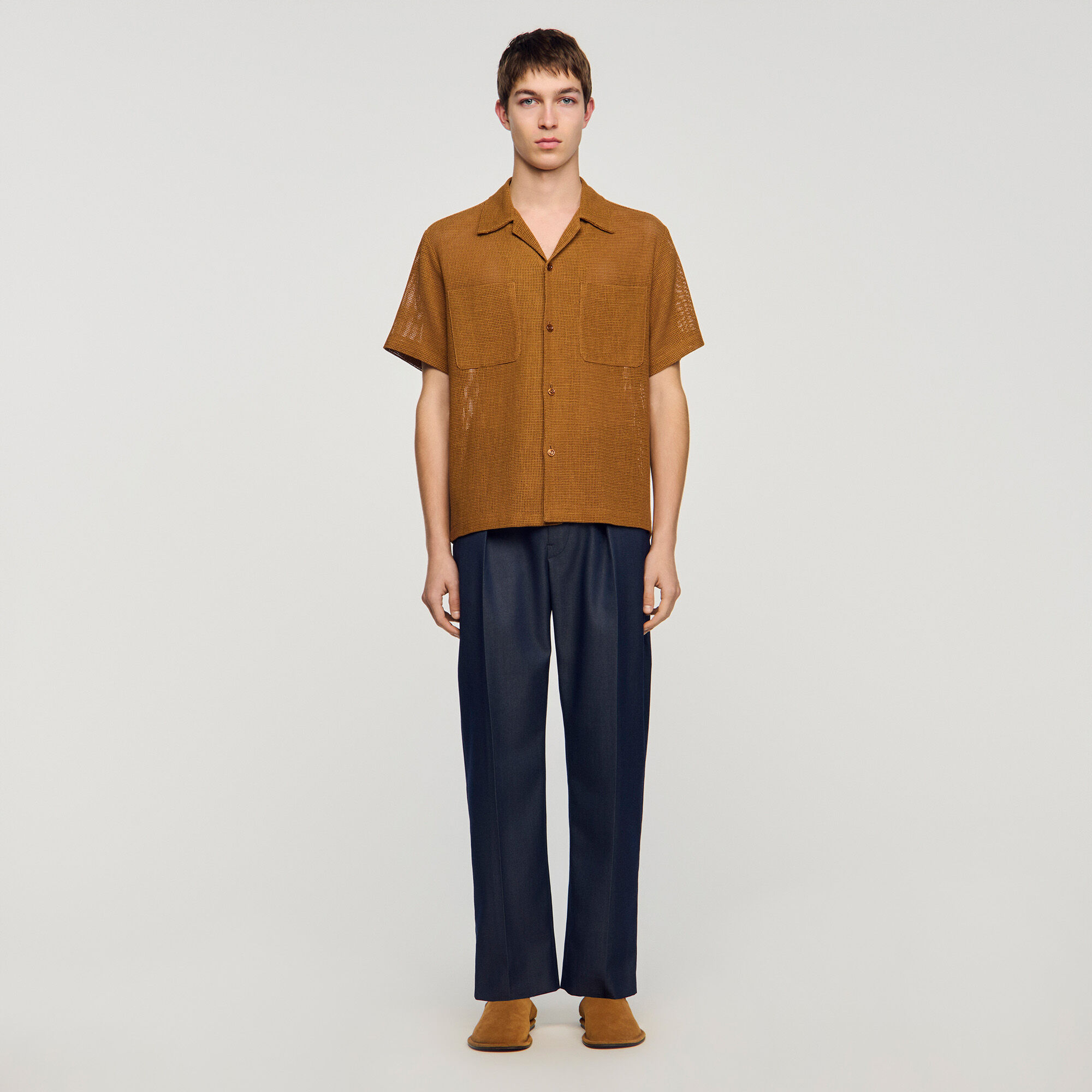 Camicia in maglia a trama aperta