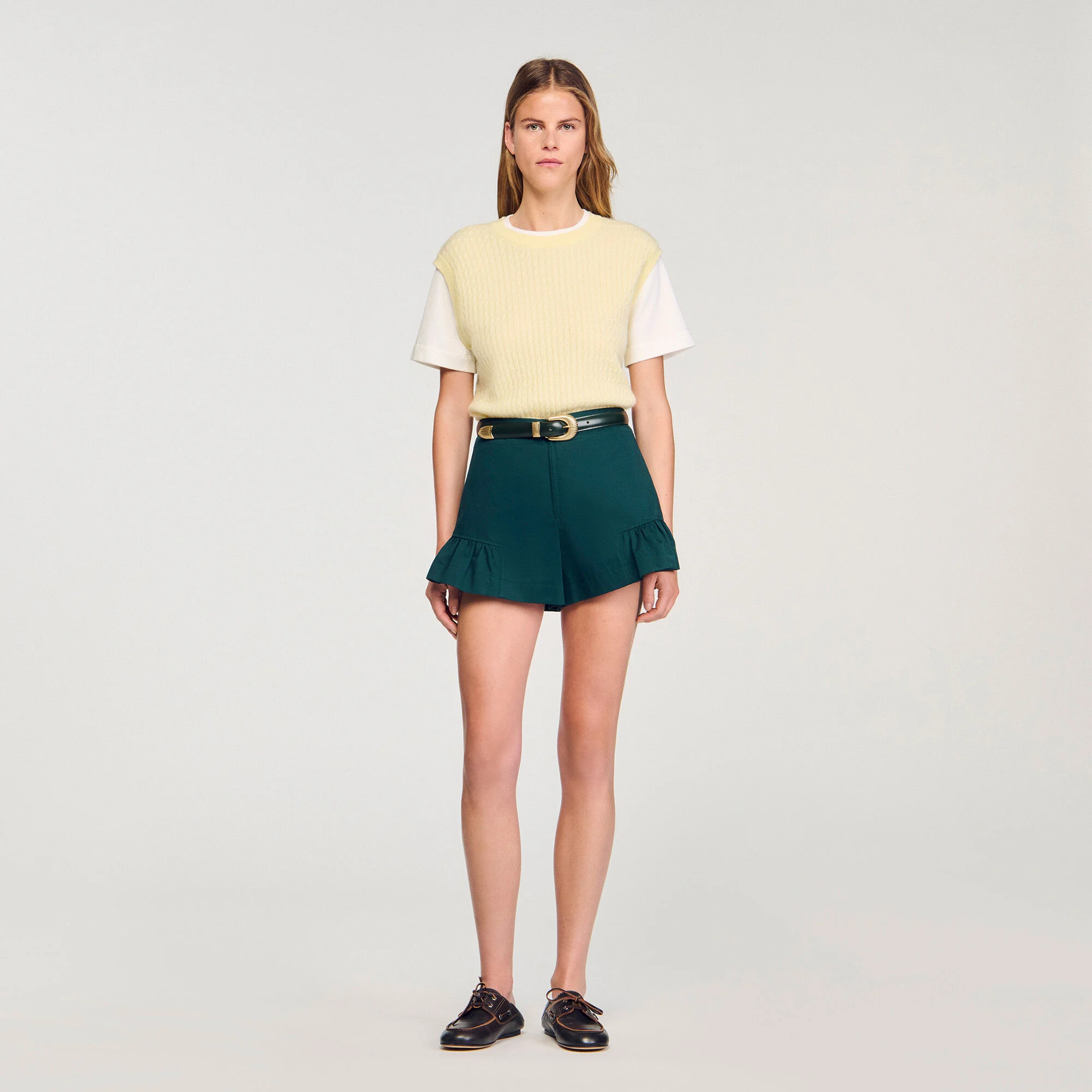 Maglione in maglia a doppio materiale