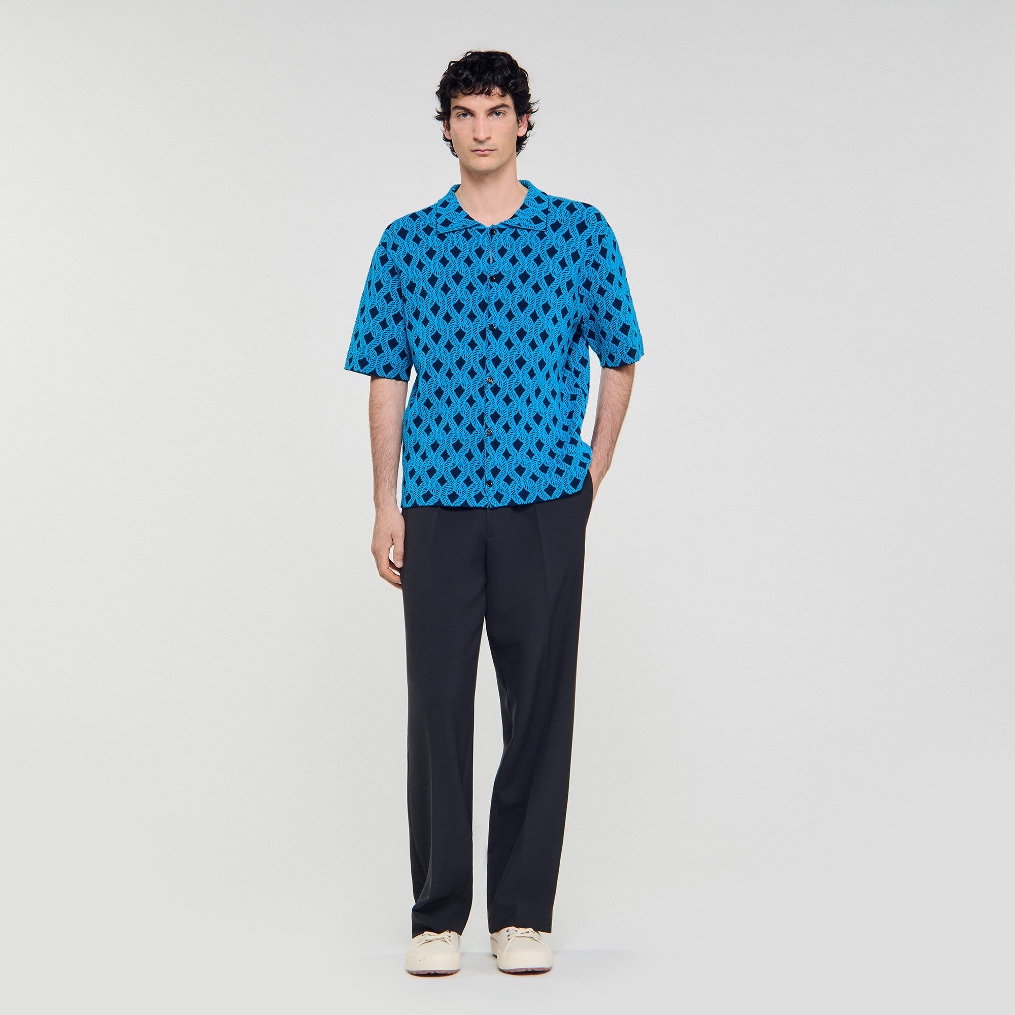 Camicia jacquard in corda