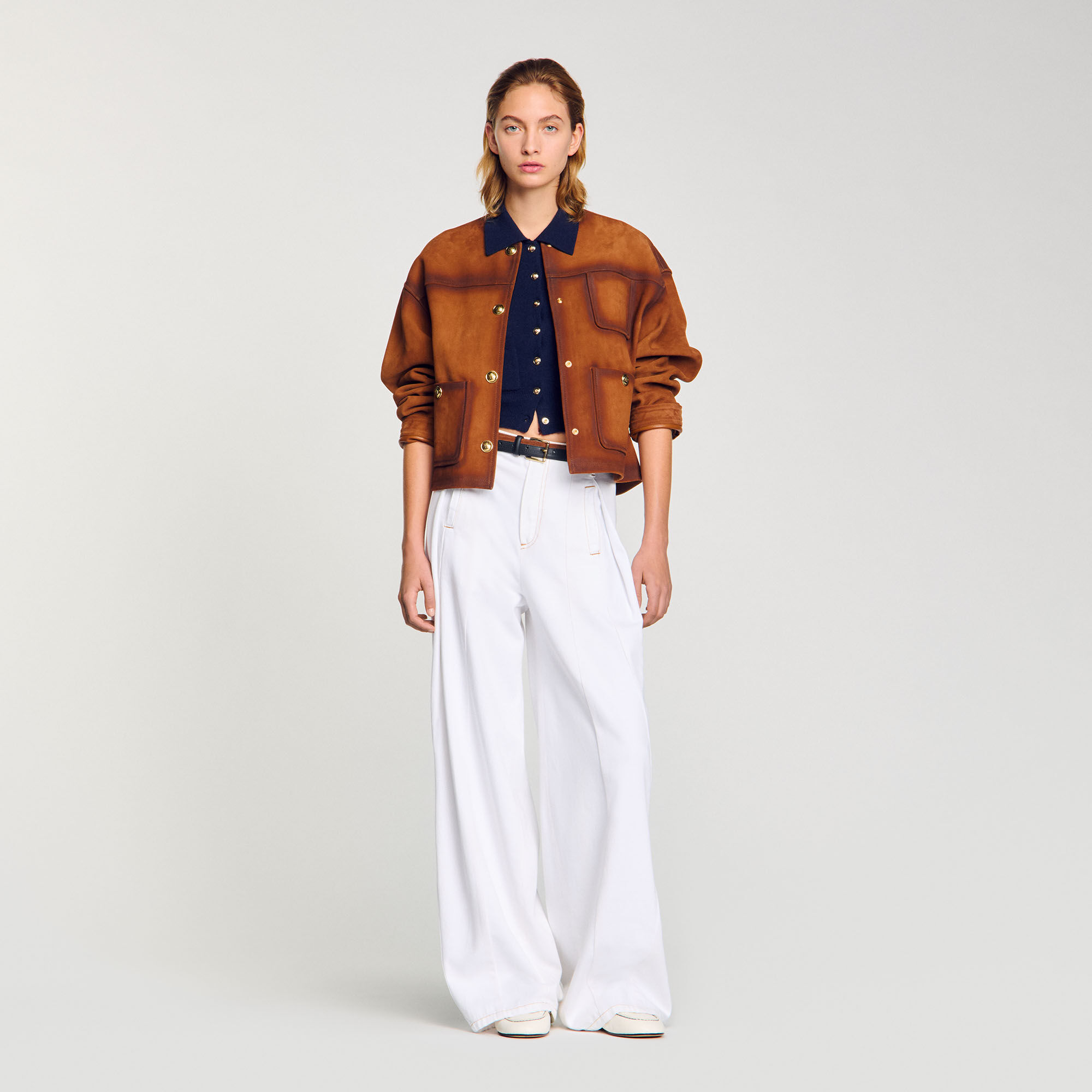 Jeans a gamba larga con toppe