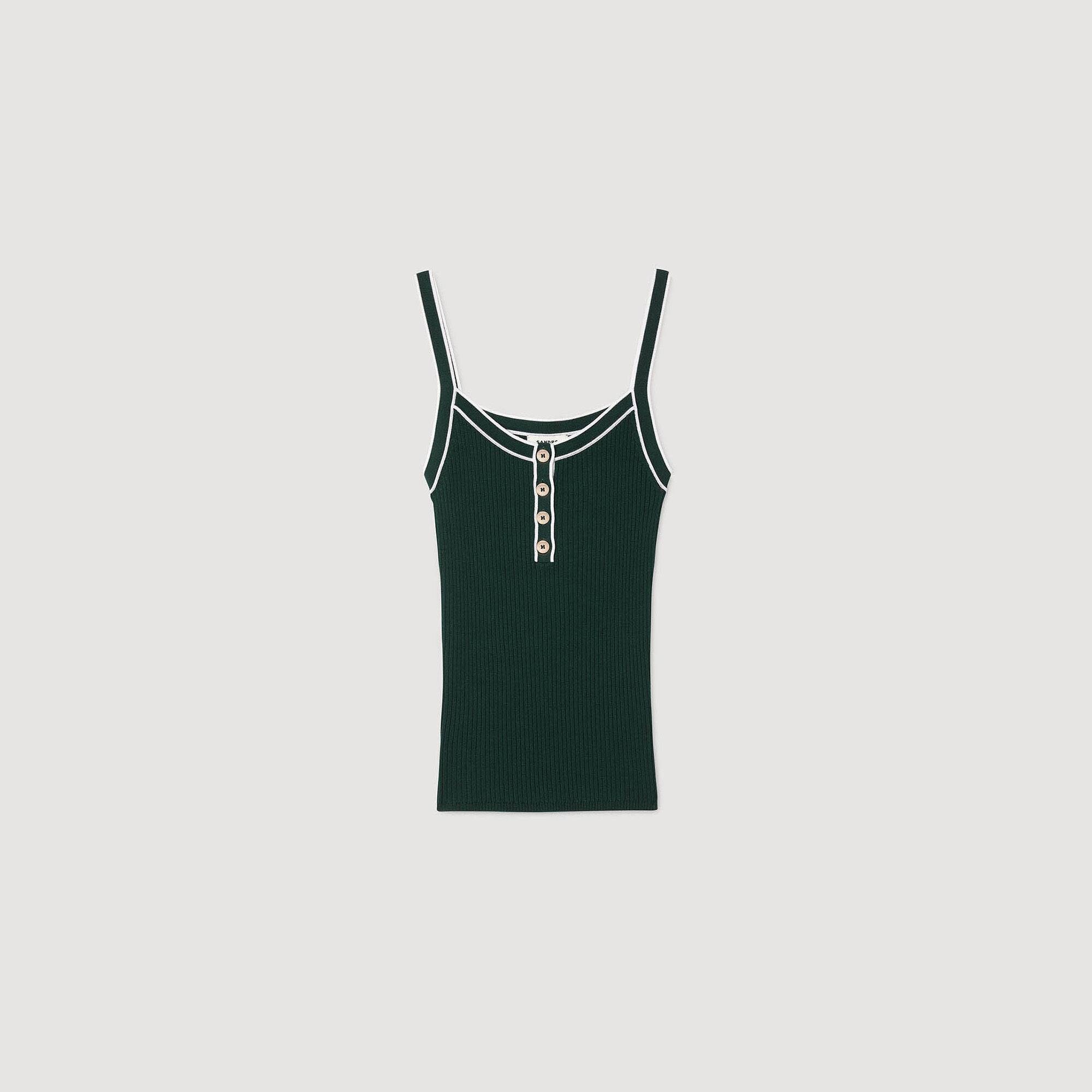 Top con maglia bicolor