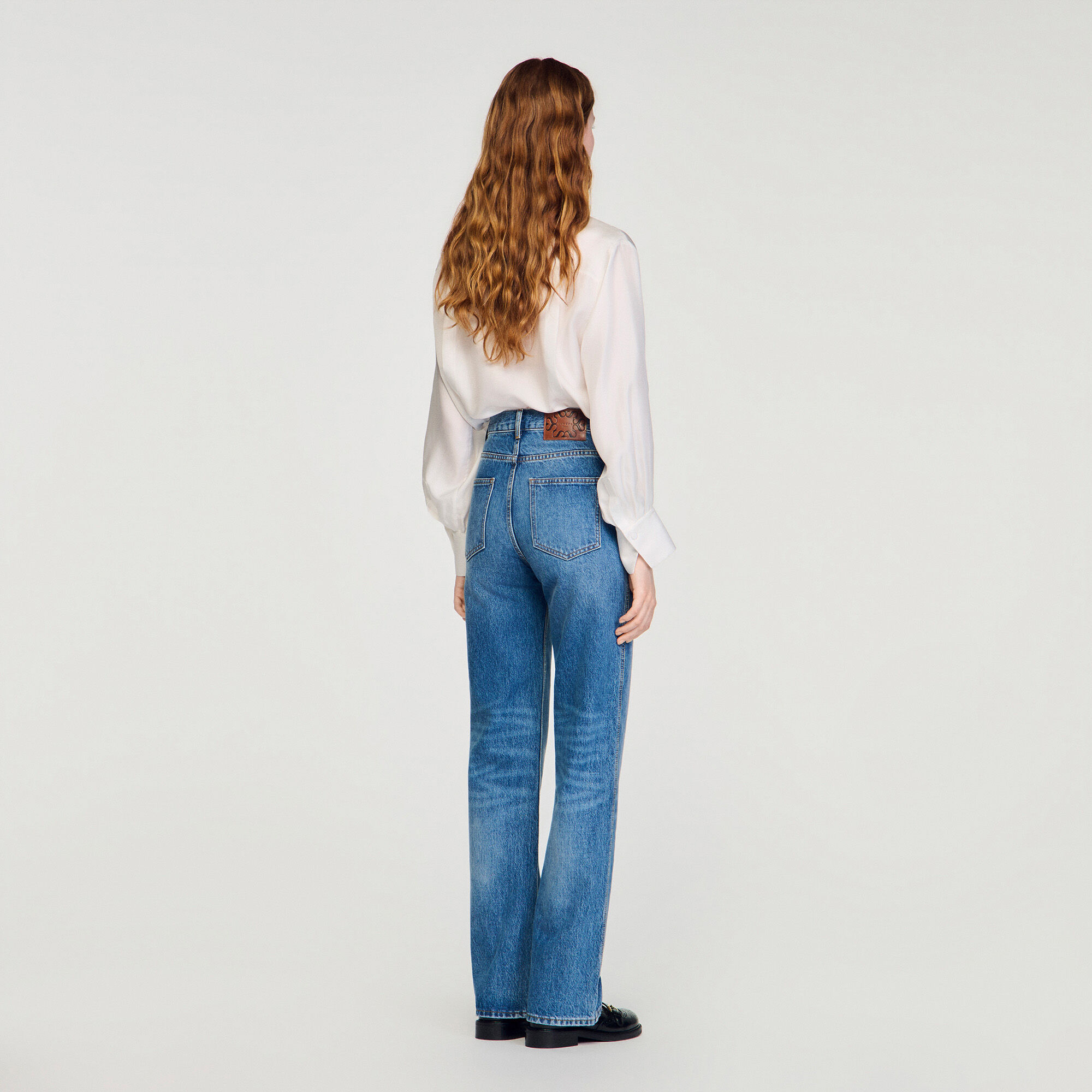 Jeans a vita alta sbiaditi