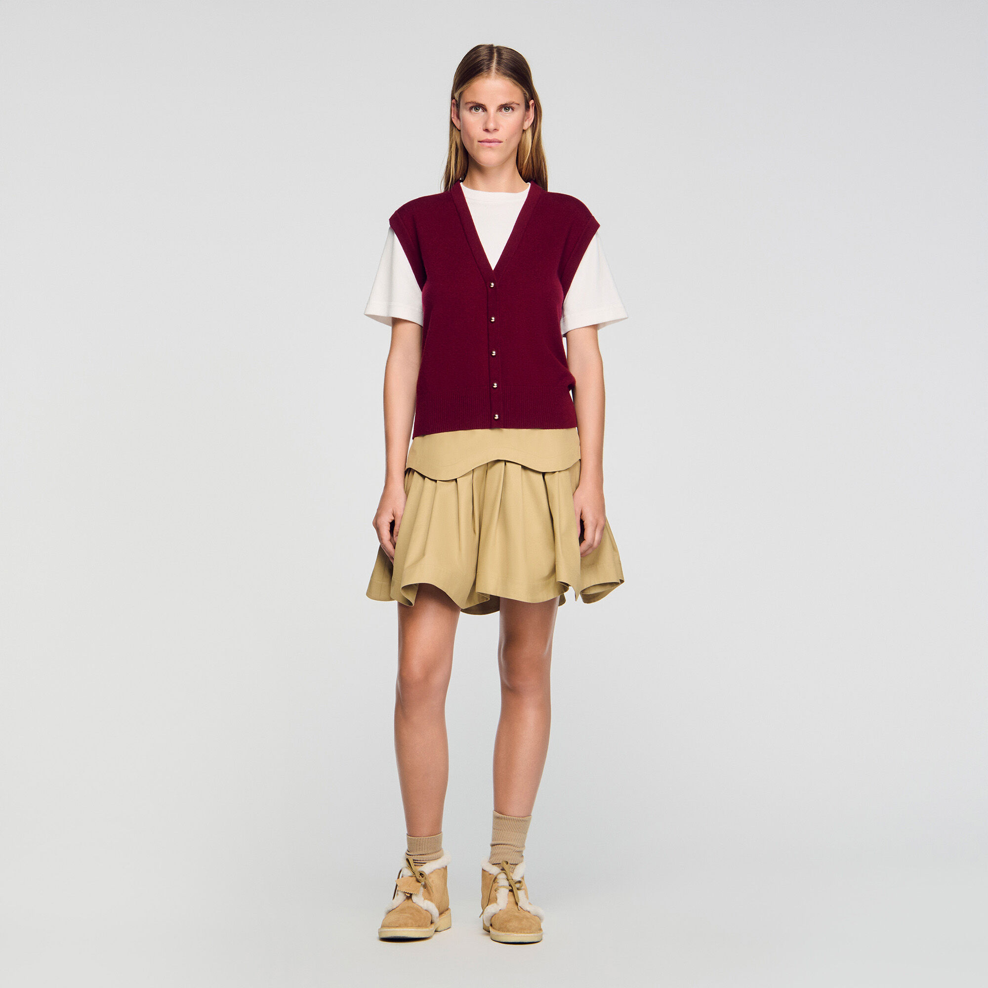 Maglione in lana e cashmere bicolor