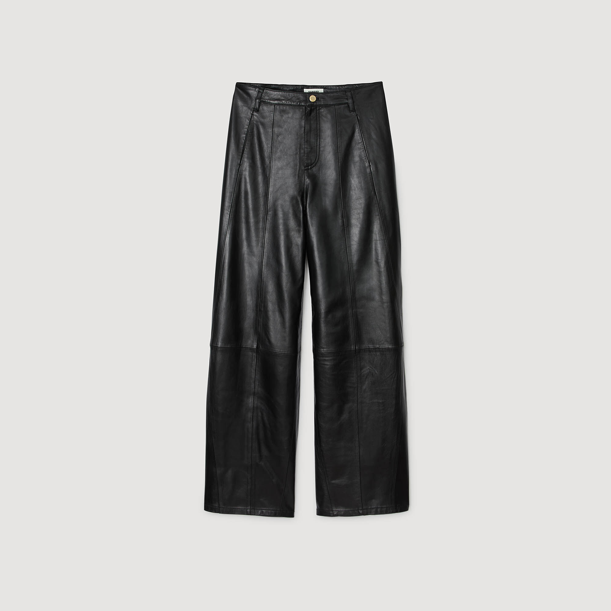 Pantaloni in pelle a gamba larga