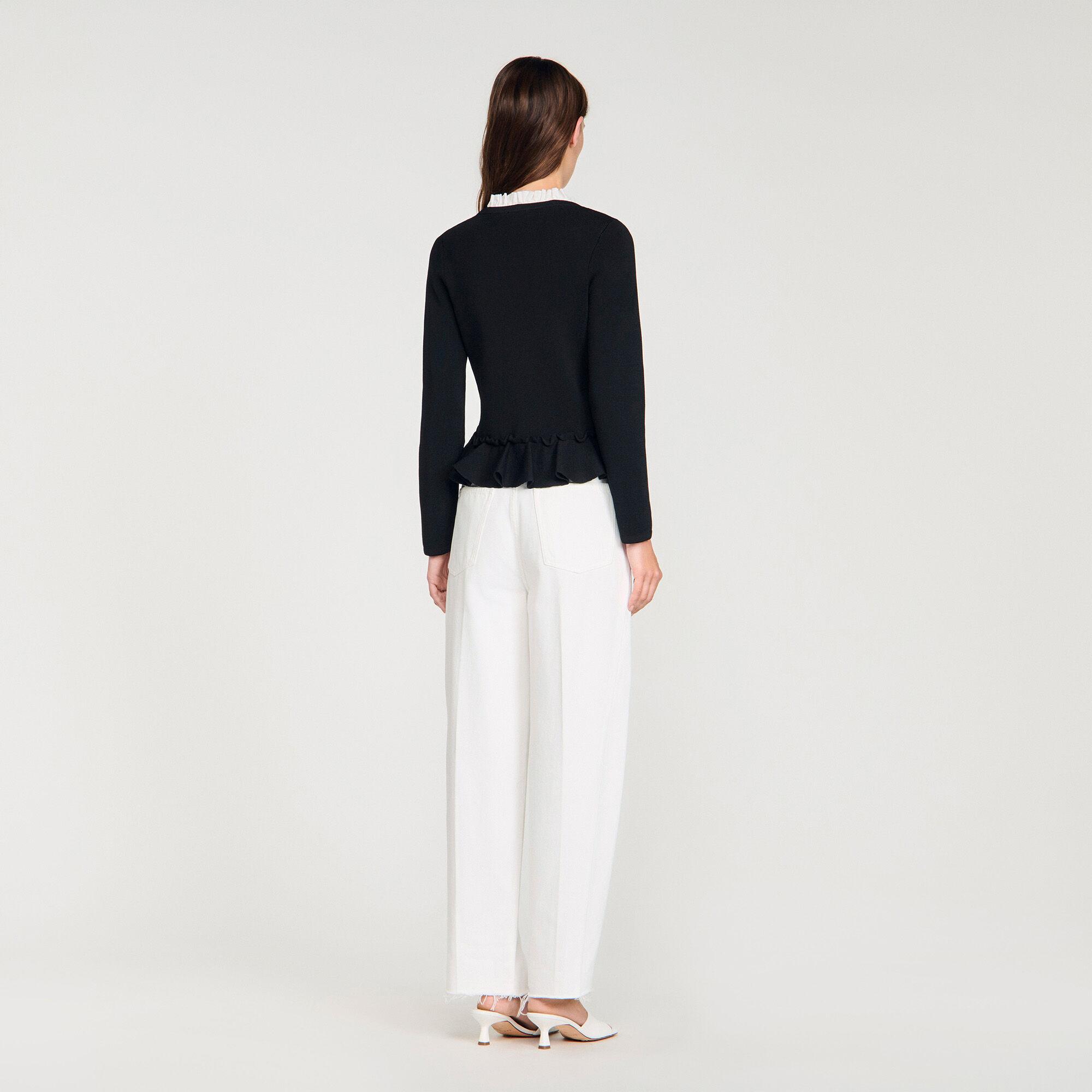 Cardigan con colletto rimovibile e gonna