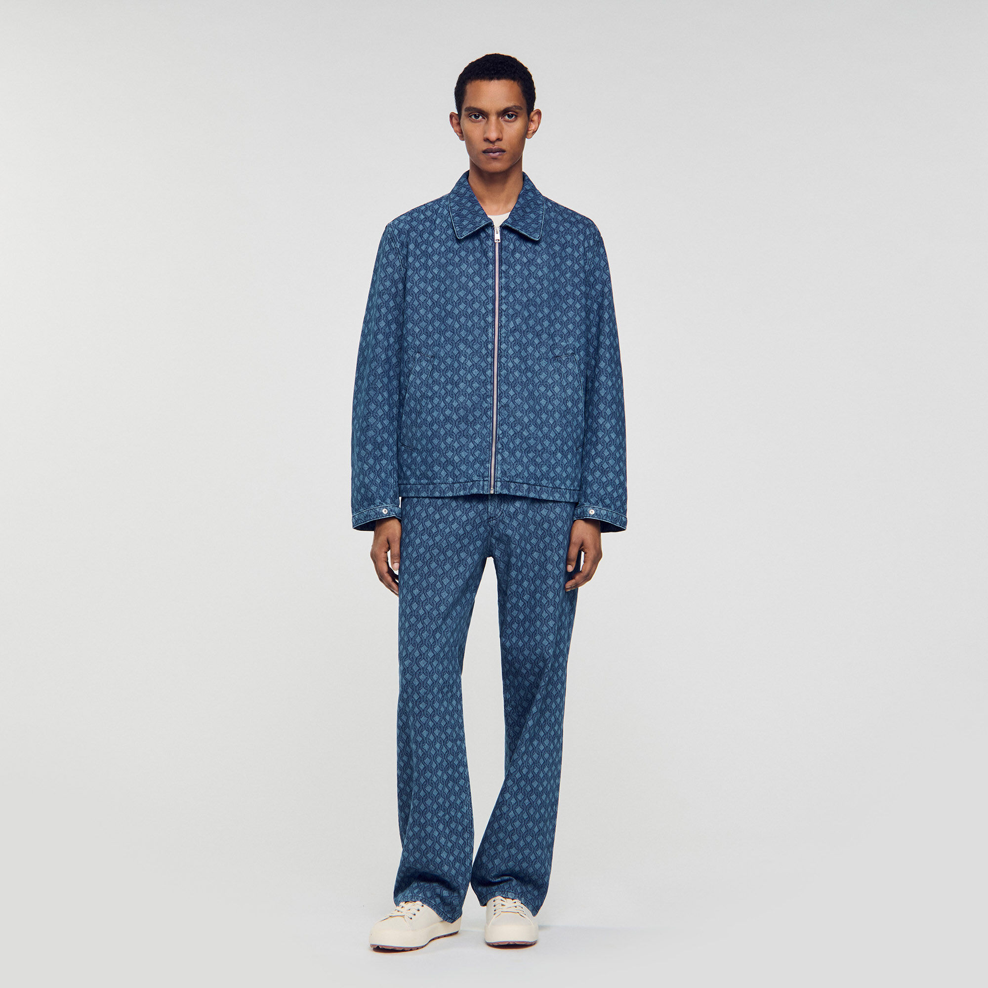 Giubbotto in denim con motivo corda