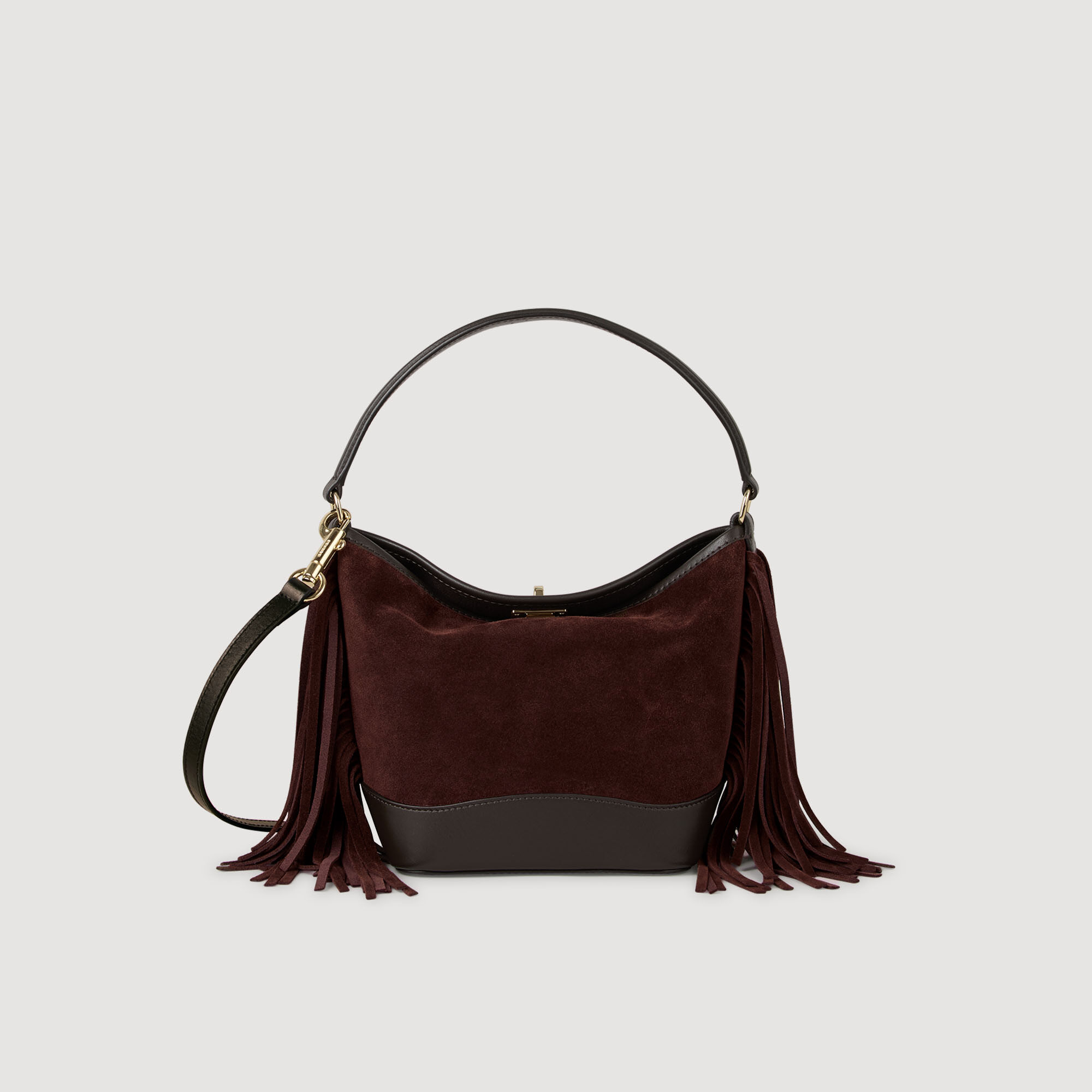 Borsa in pelle scamosciata con frange TANGOSO