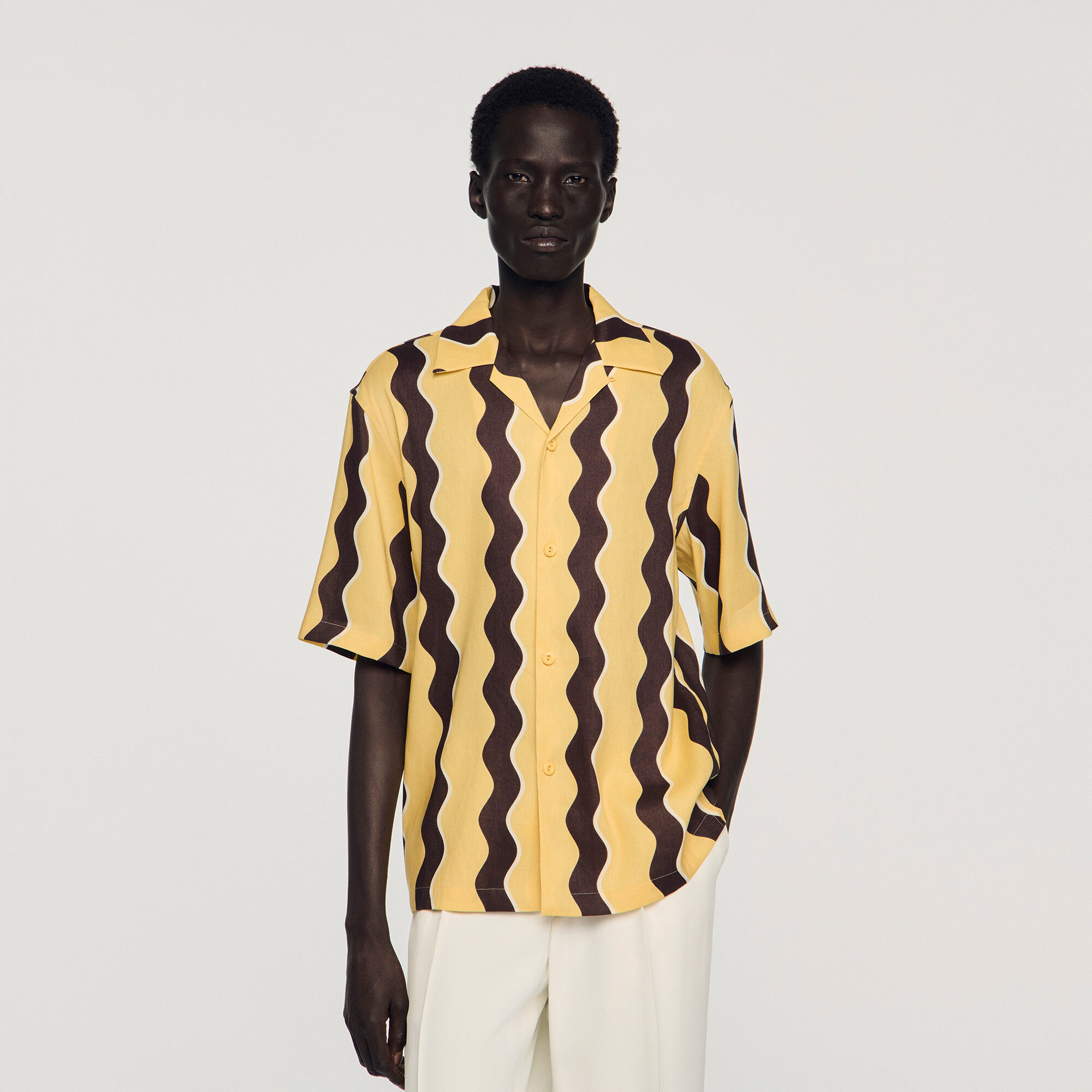 Camicia in lino a stampa