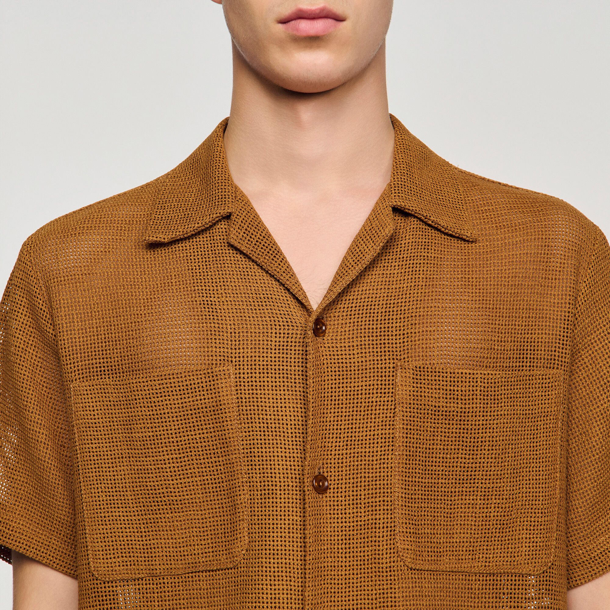 Camicia in maglia a trama aperta