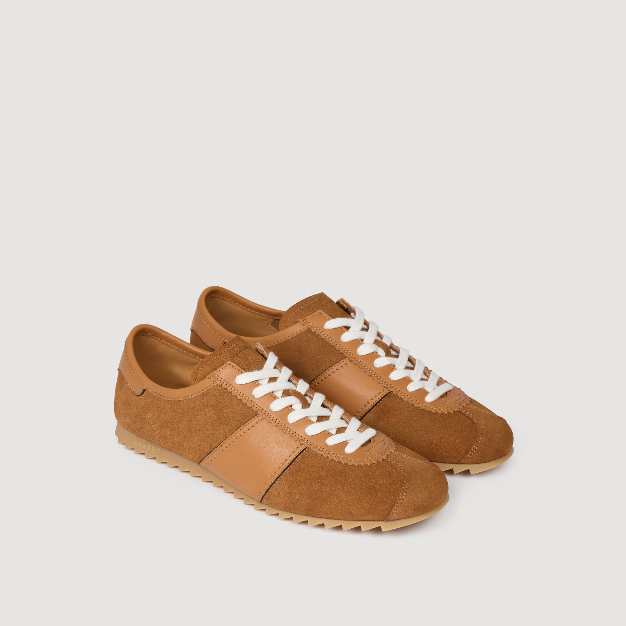 Sneaker bassa in pelle e camoscio
