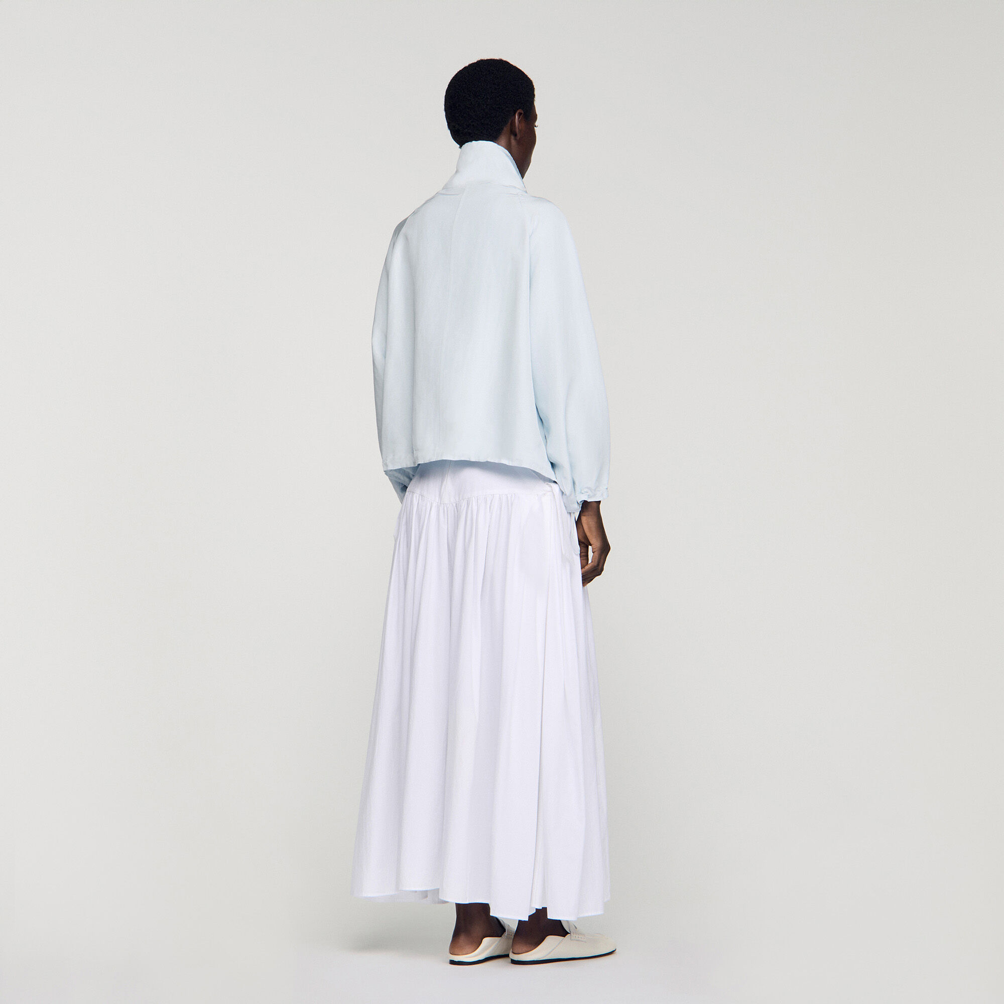 Giacca oversize con colletto ricamato