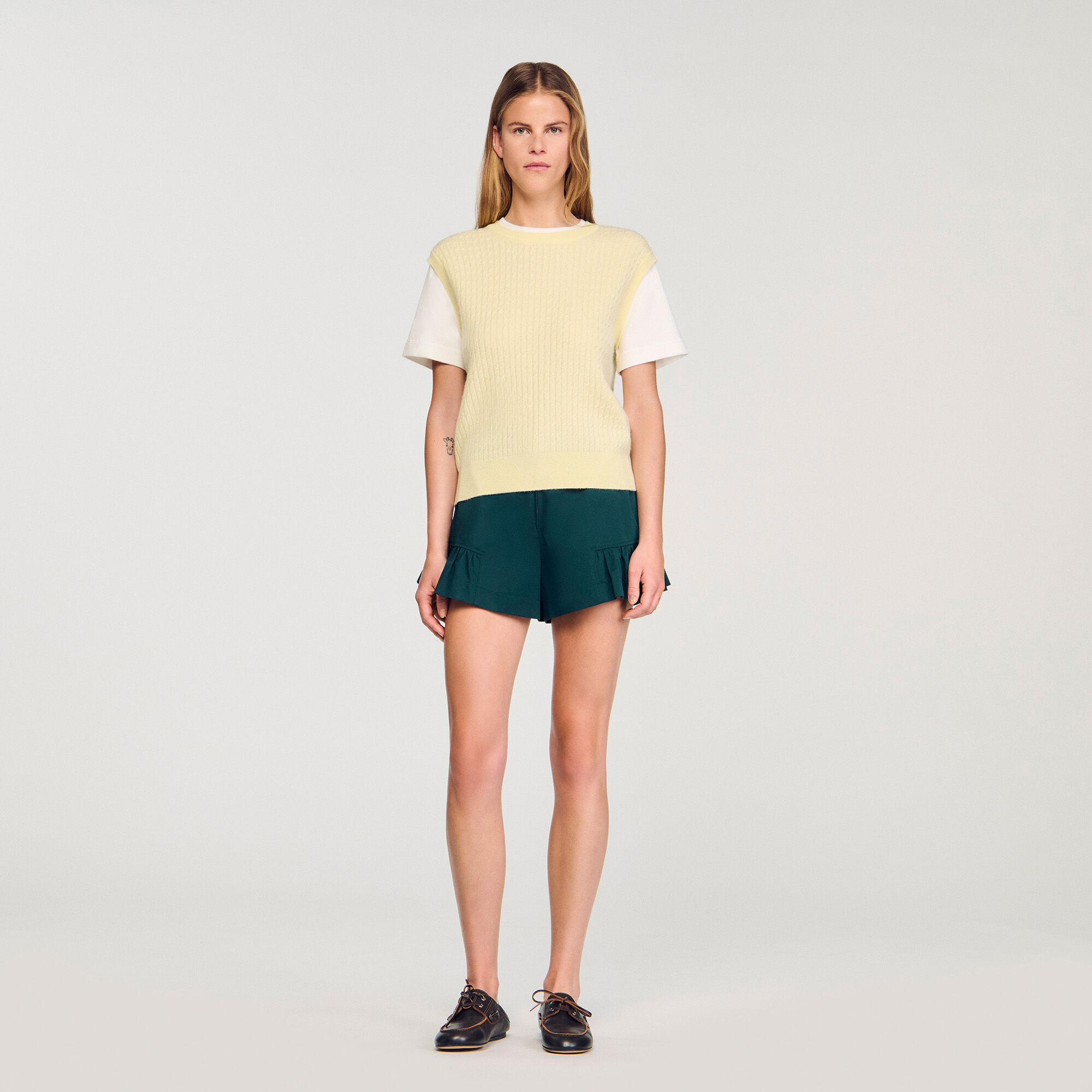 Maglione in maglia a doppio materiale
