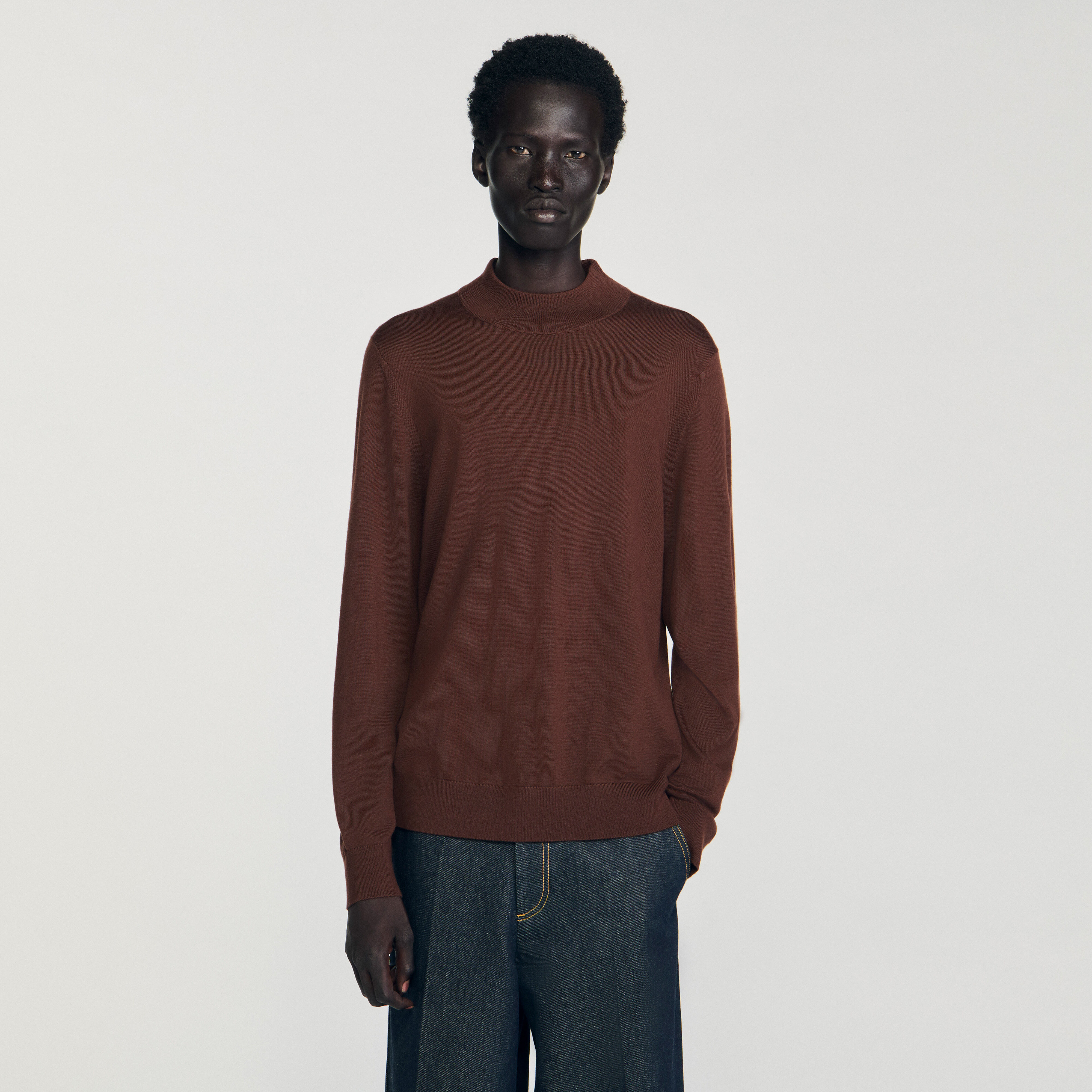 Maglione in lana con collo alto