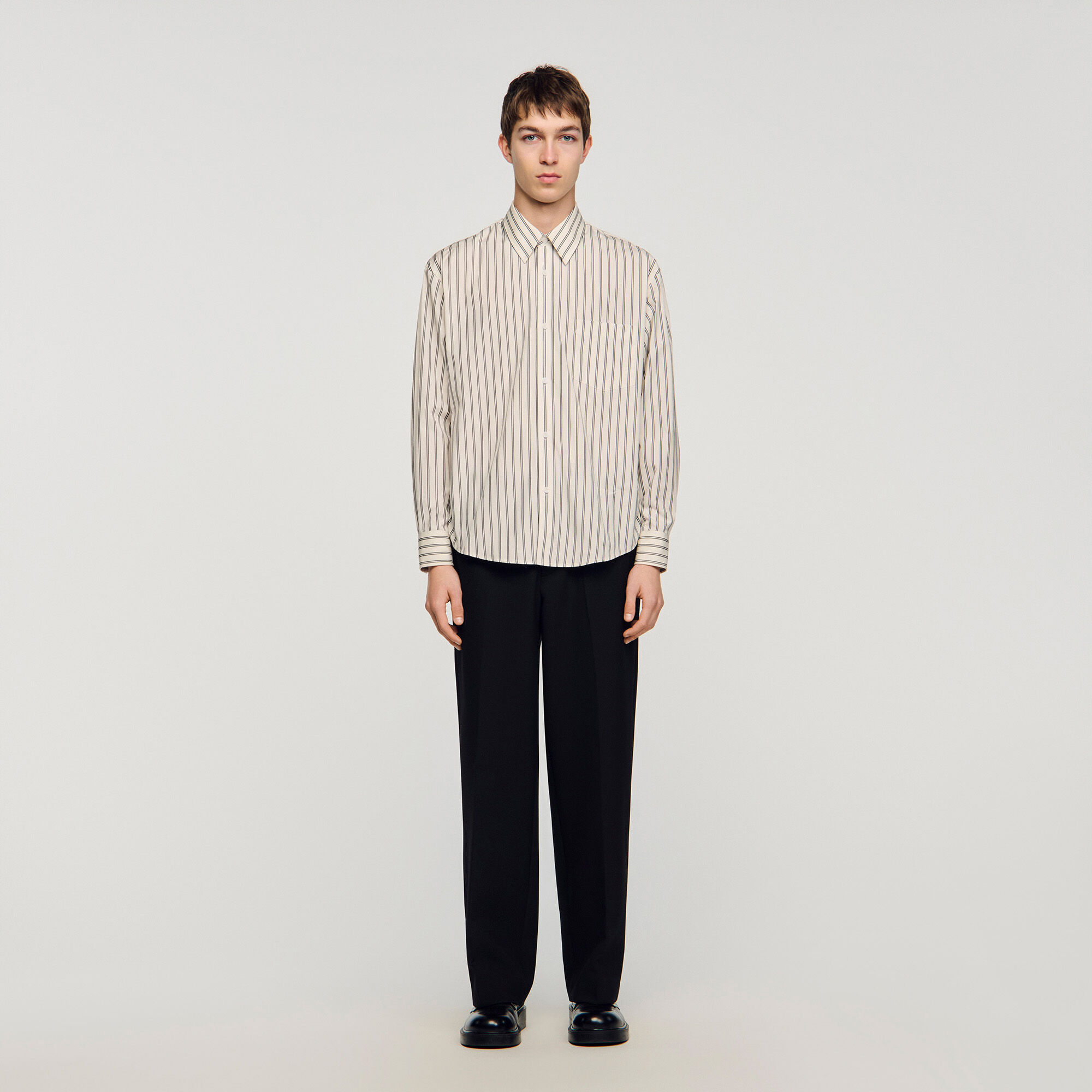 Camicia in cotone a righe