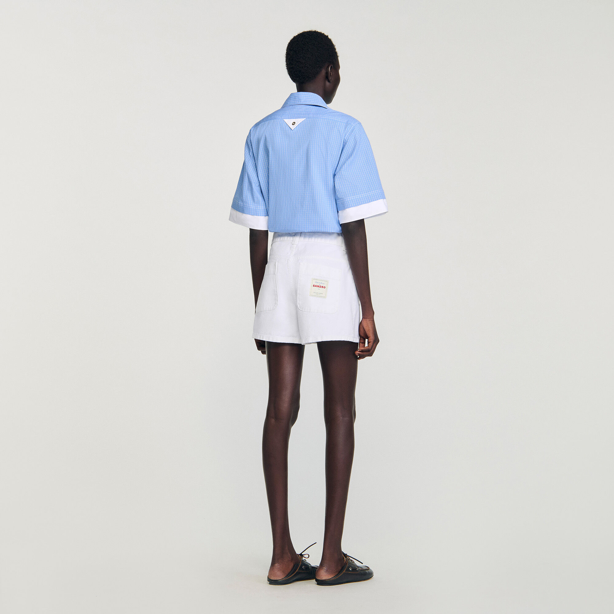 Shorts in denim con vita alta