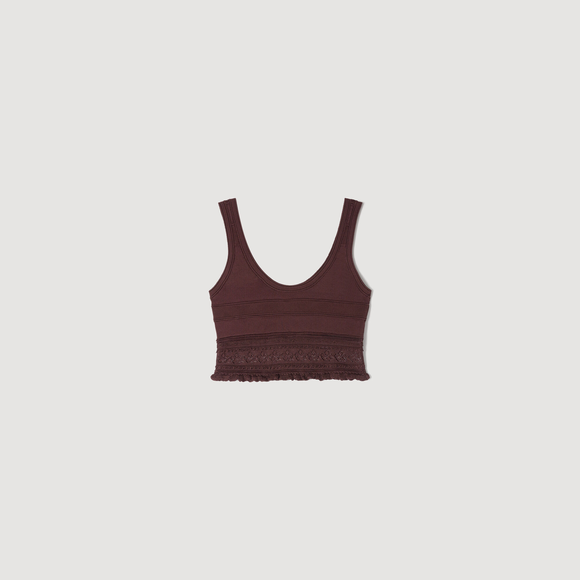 Top corto in maglia puntoelle