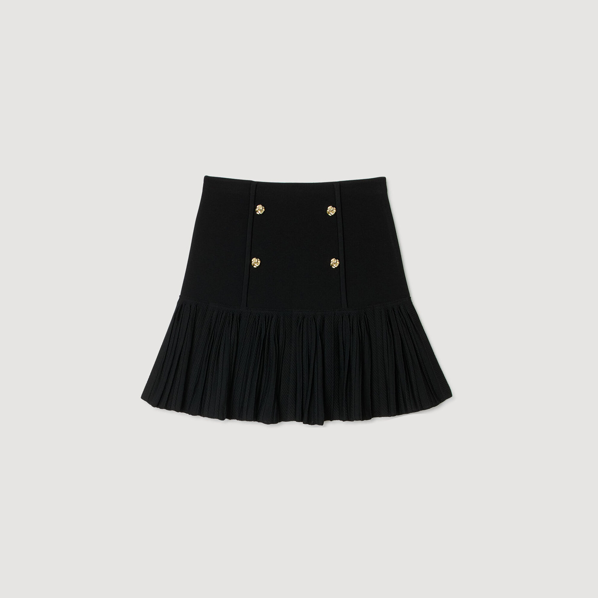 Mini gonna in maglia fine a pieghe