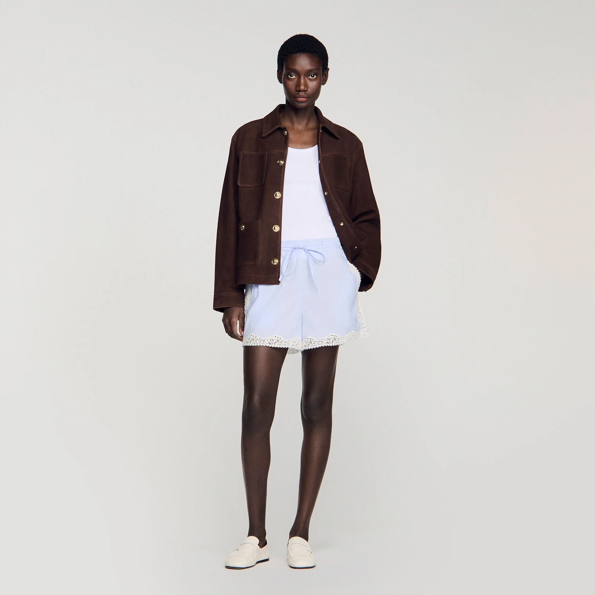 Shorts con dettagli in pizzo