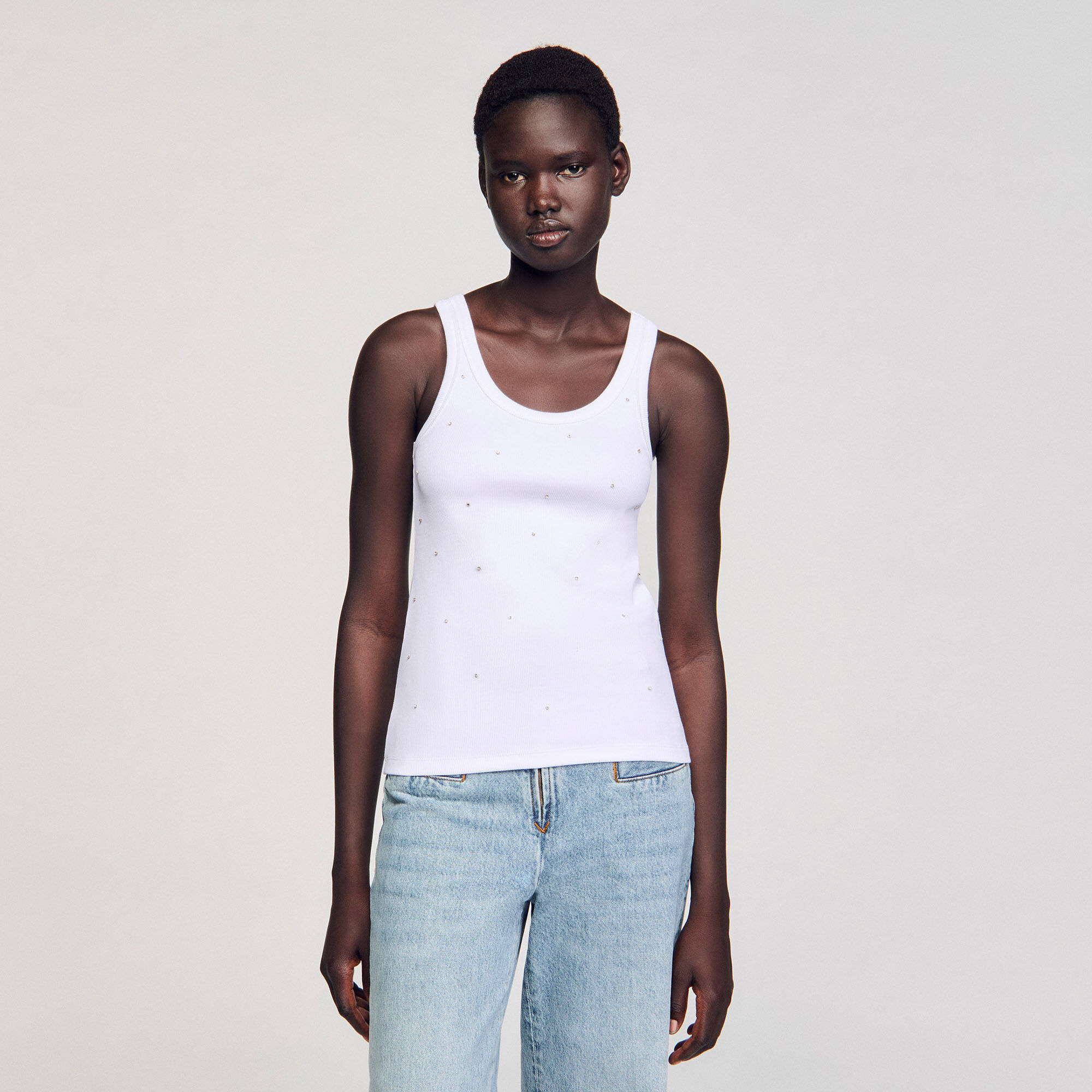 Vest top con strass