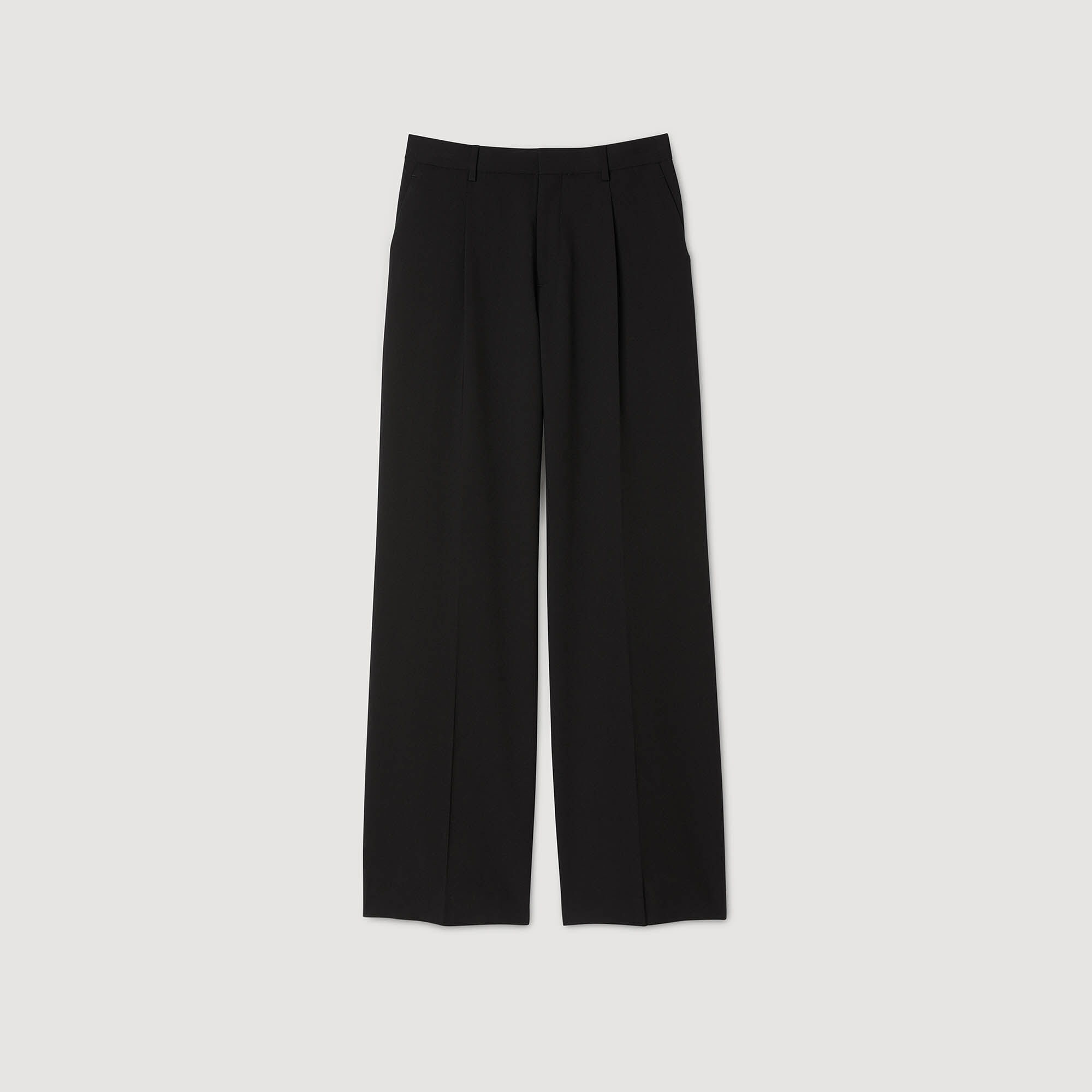 Pantaloni a gamba larga con pieghe