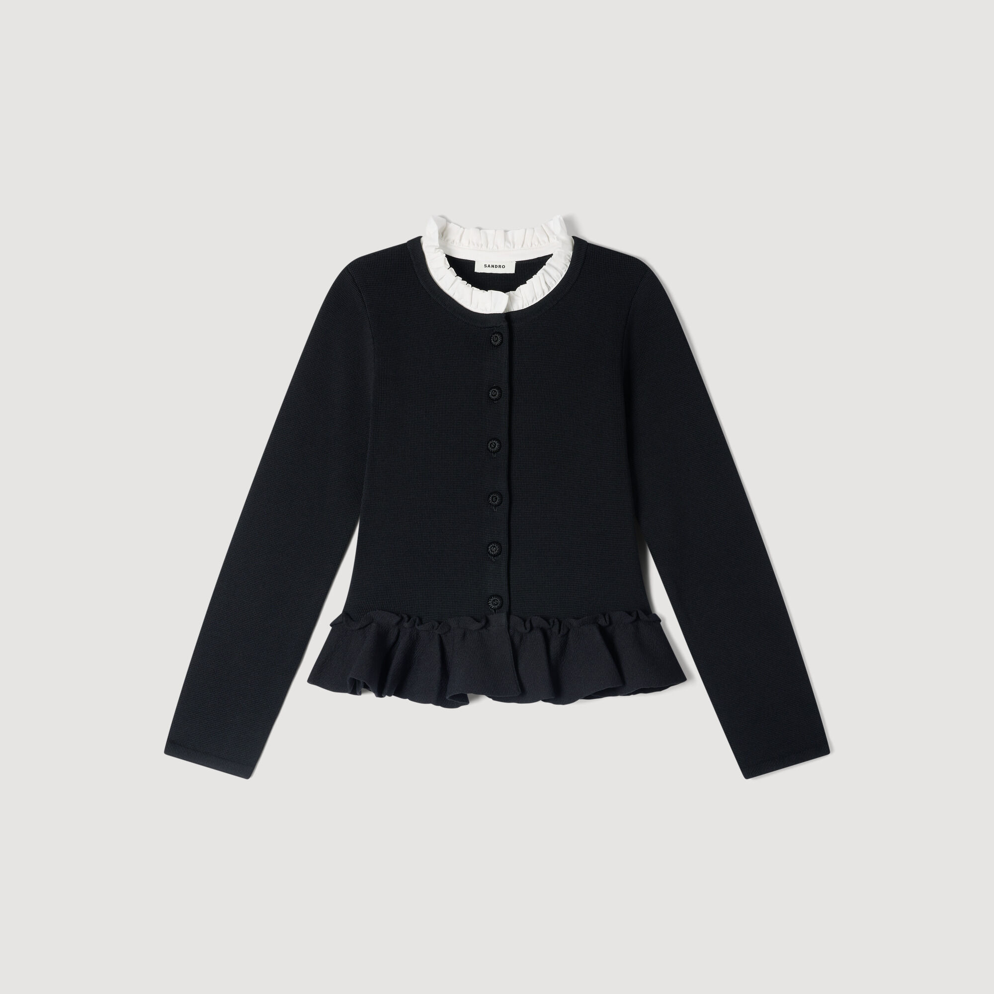 Cardigan con colletto rimovibile e gonna