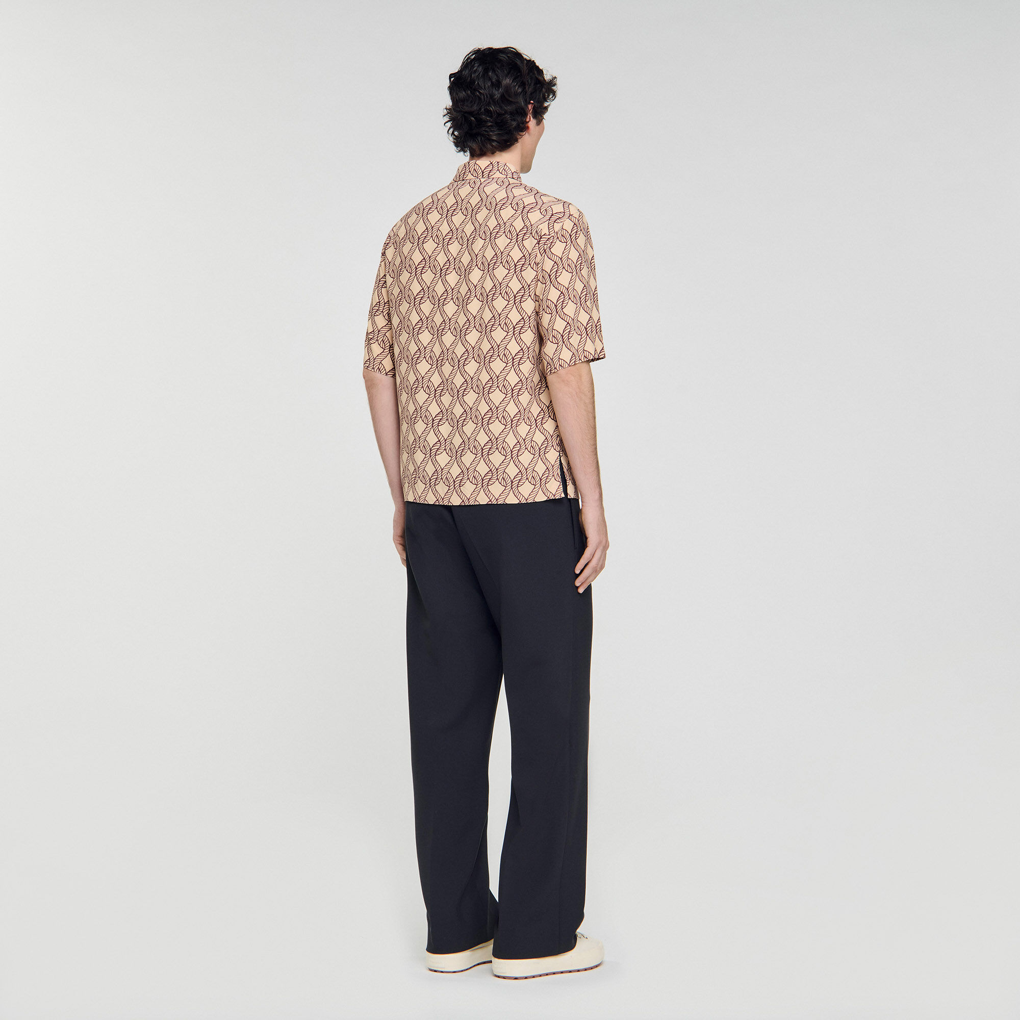 Camicia con stampa corda a vestibilità sciolta