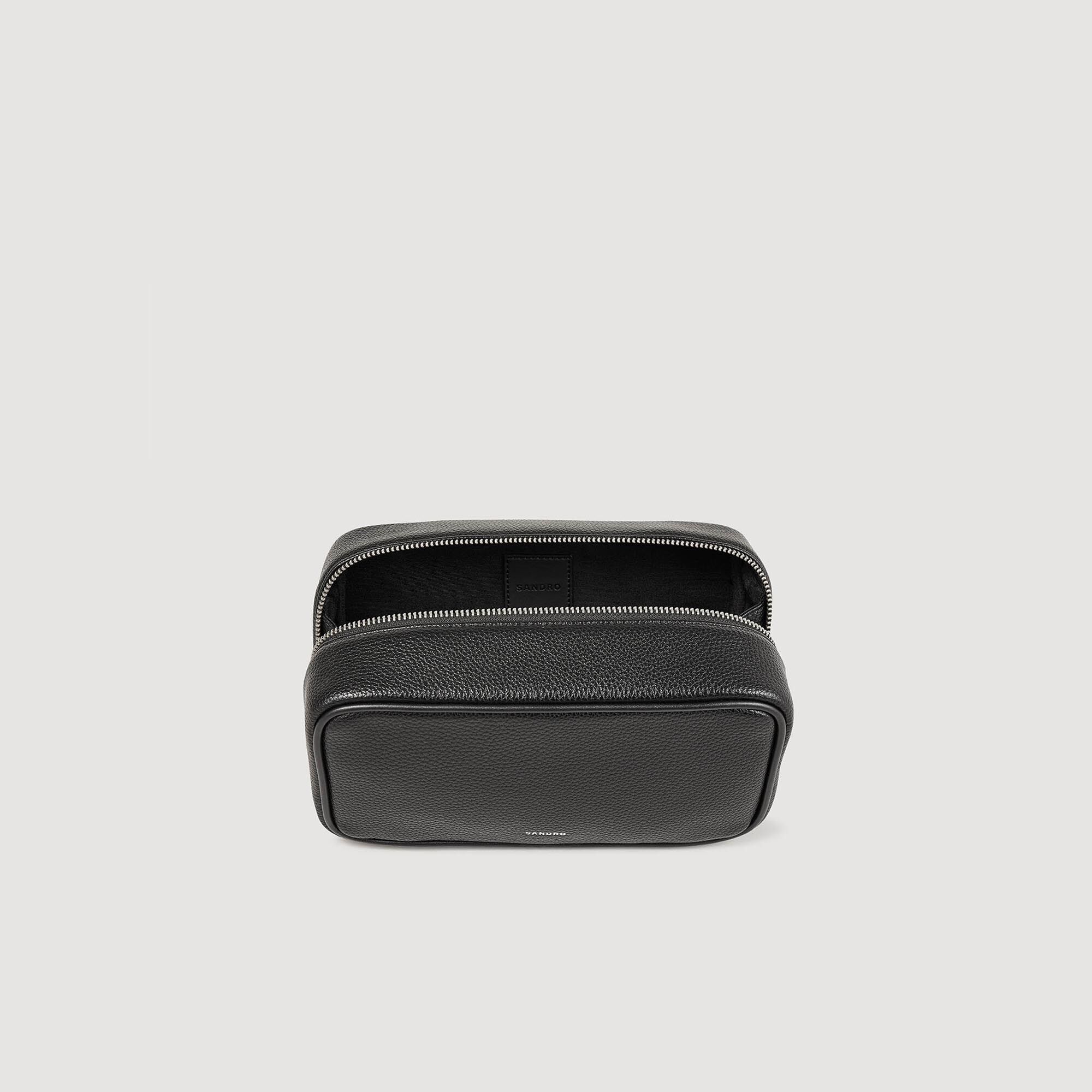 Borsa per accessori in tessuto grana