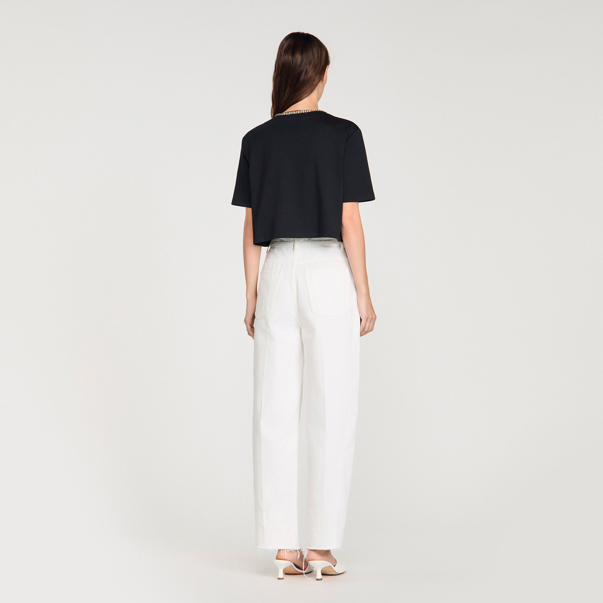 T-shirt corto con strass