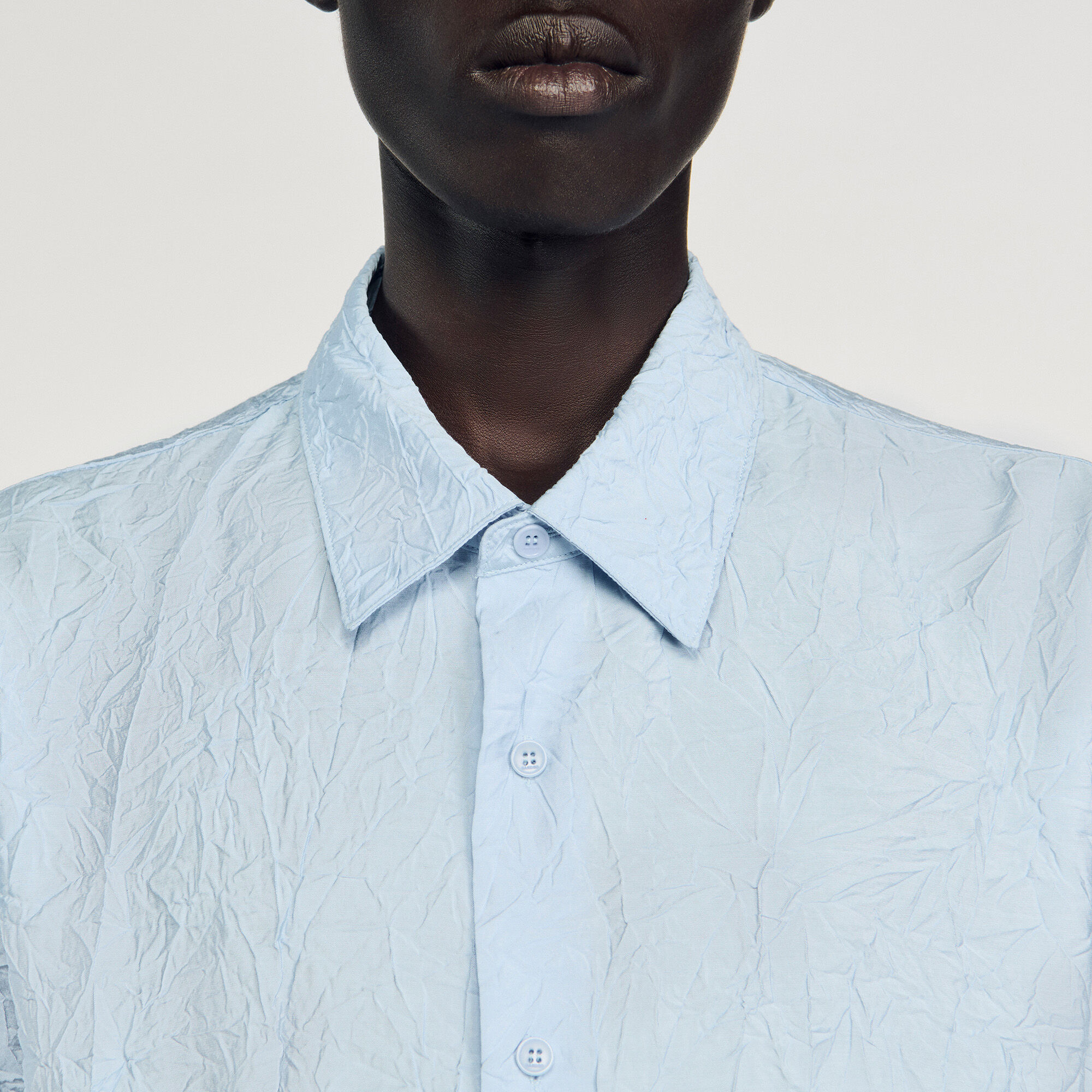 Camicia con effetto arricciato