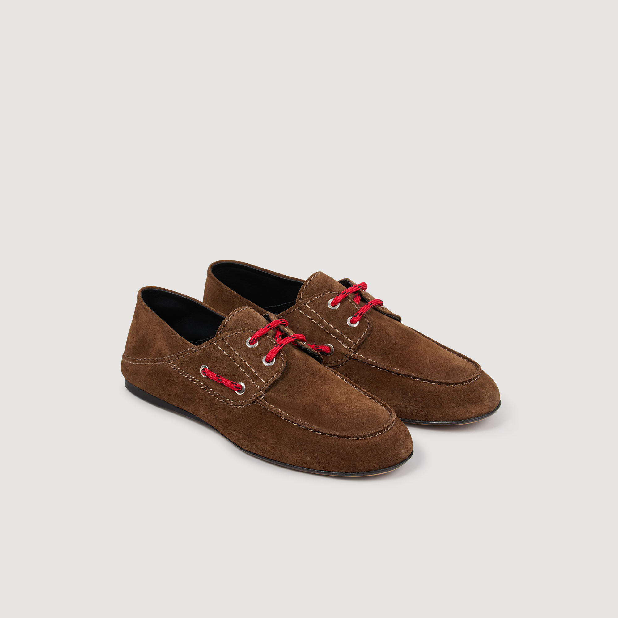 Scarpe da barca in suede con lacci