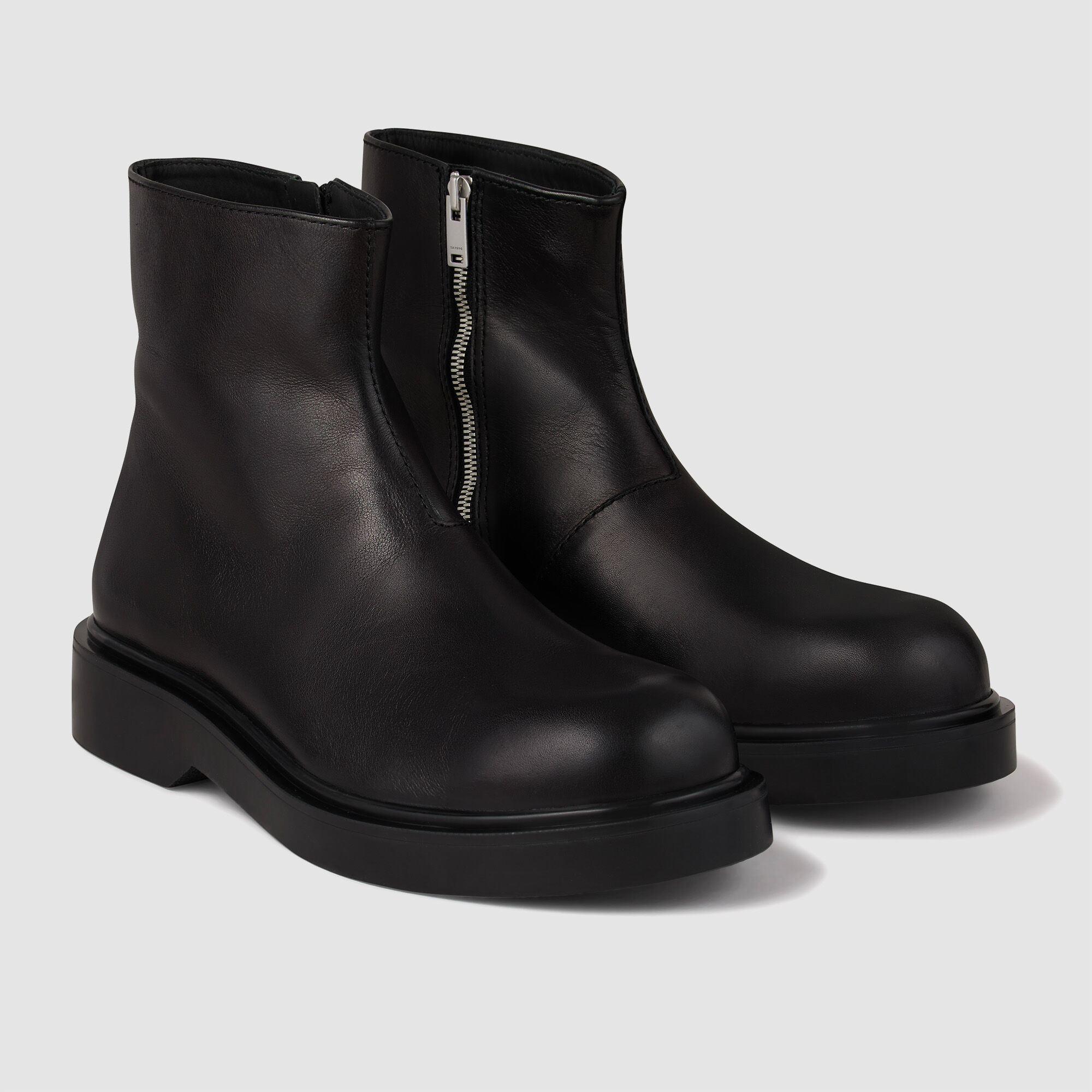 Stivali da uomo in pelle con zip