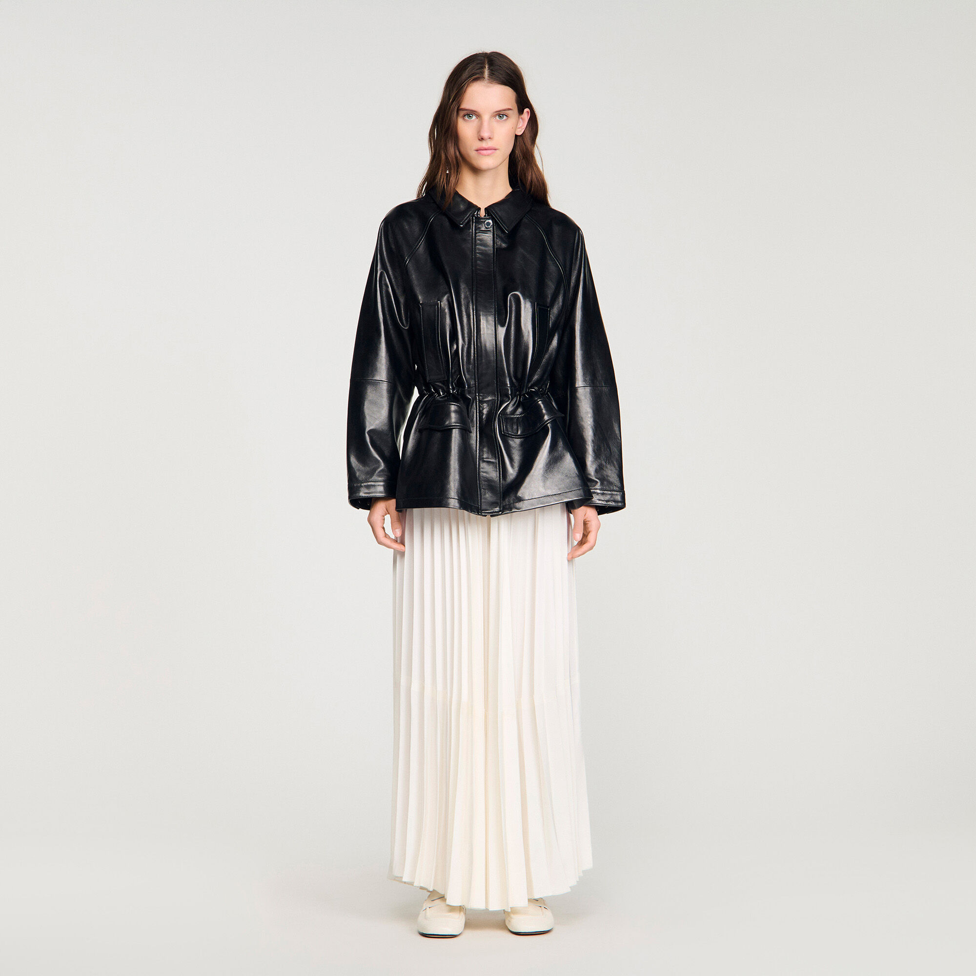 Giacca in pelle liscia