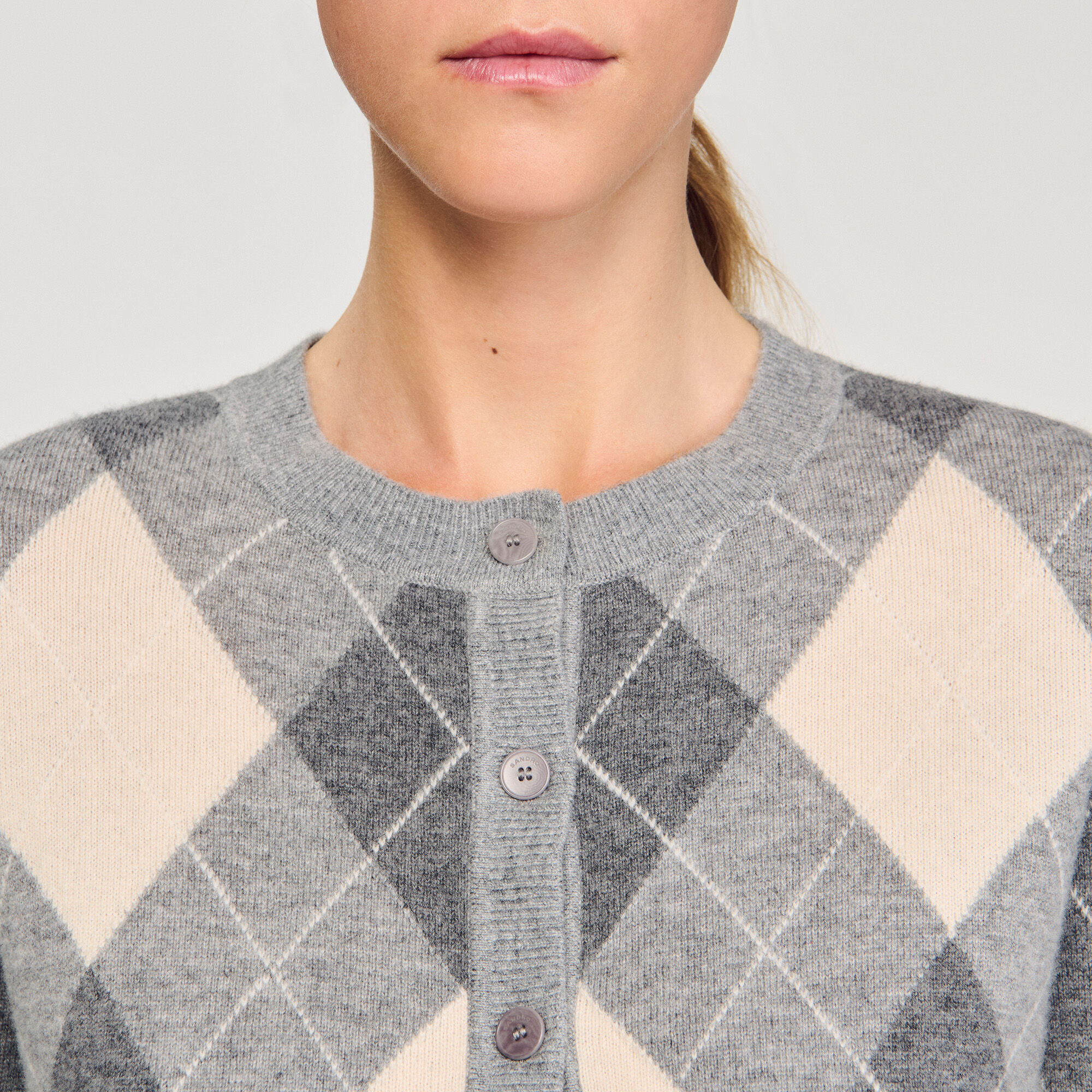 Cardigan con motivo a quadri argyle