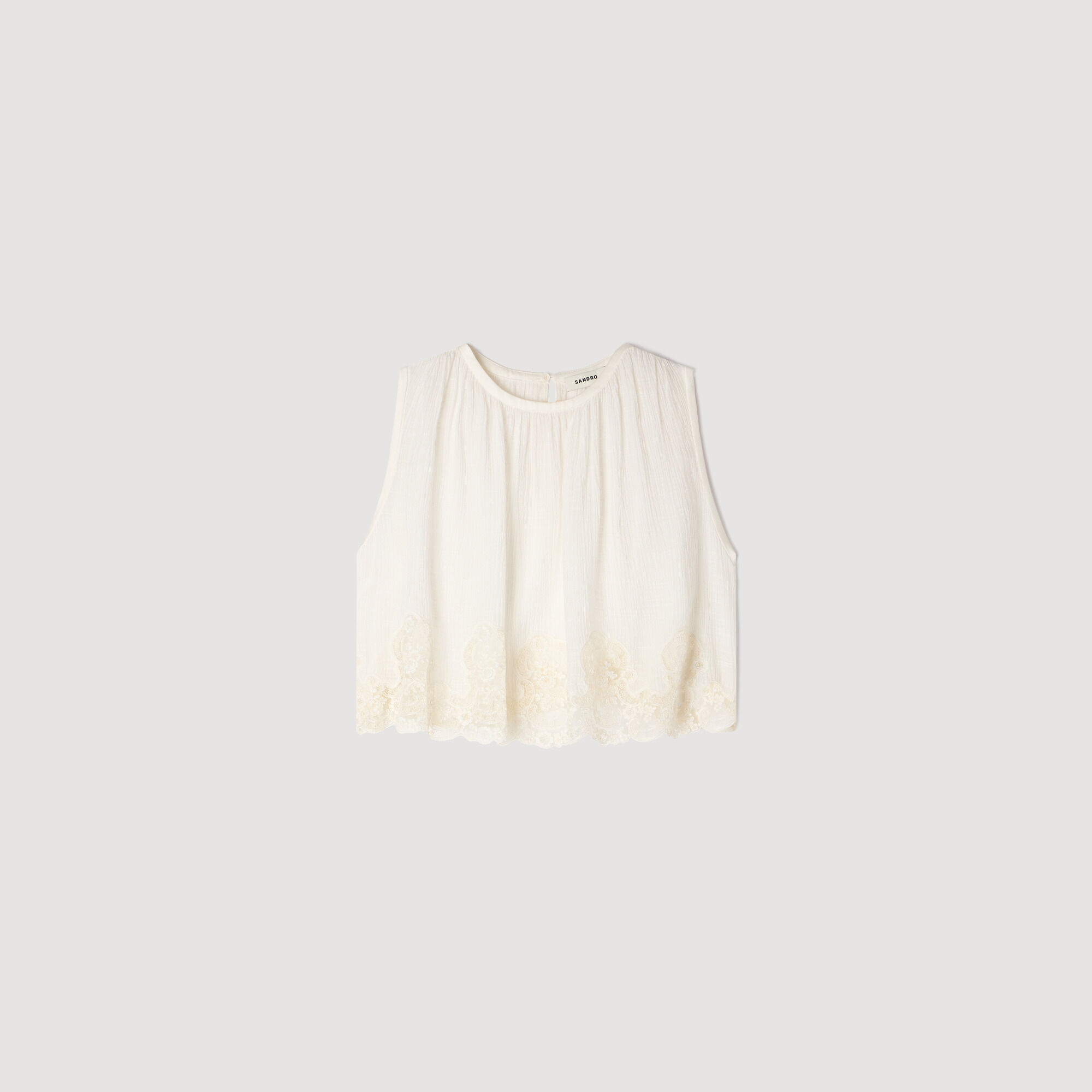 Crop top in crepon