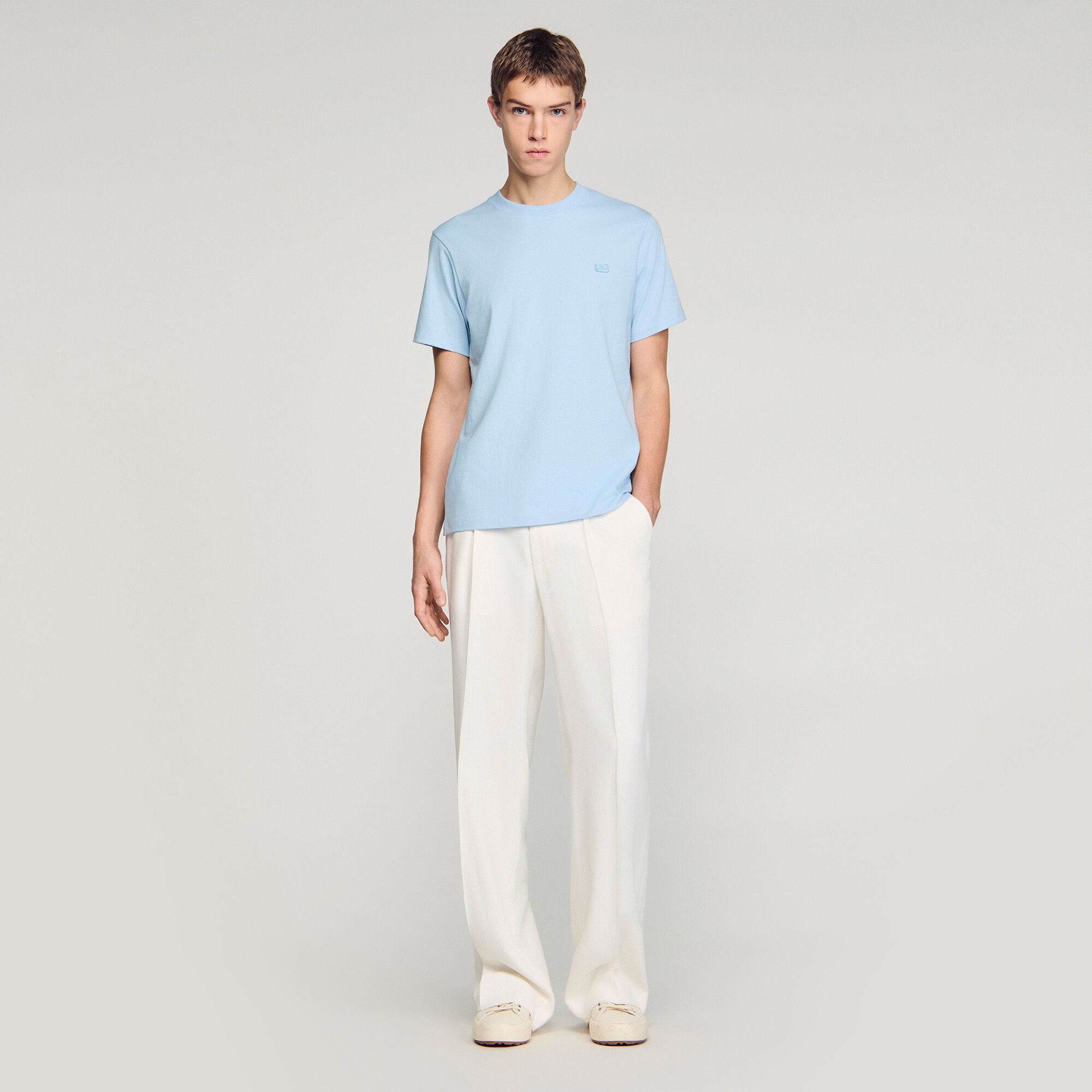 T-shirt con patch doppio S
