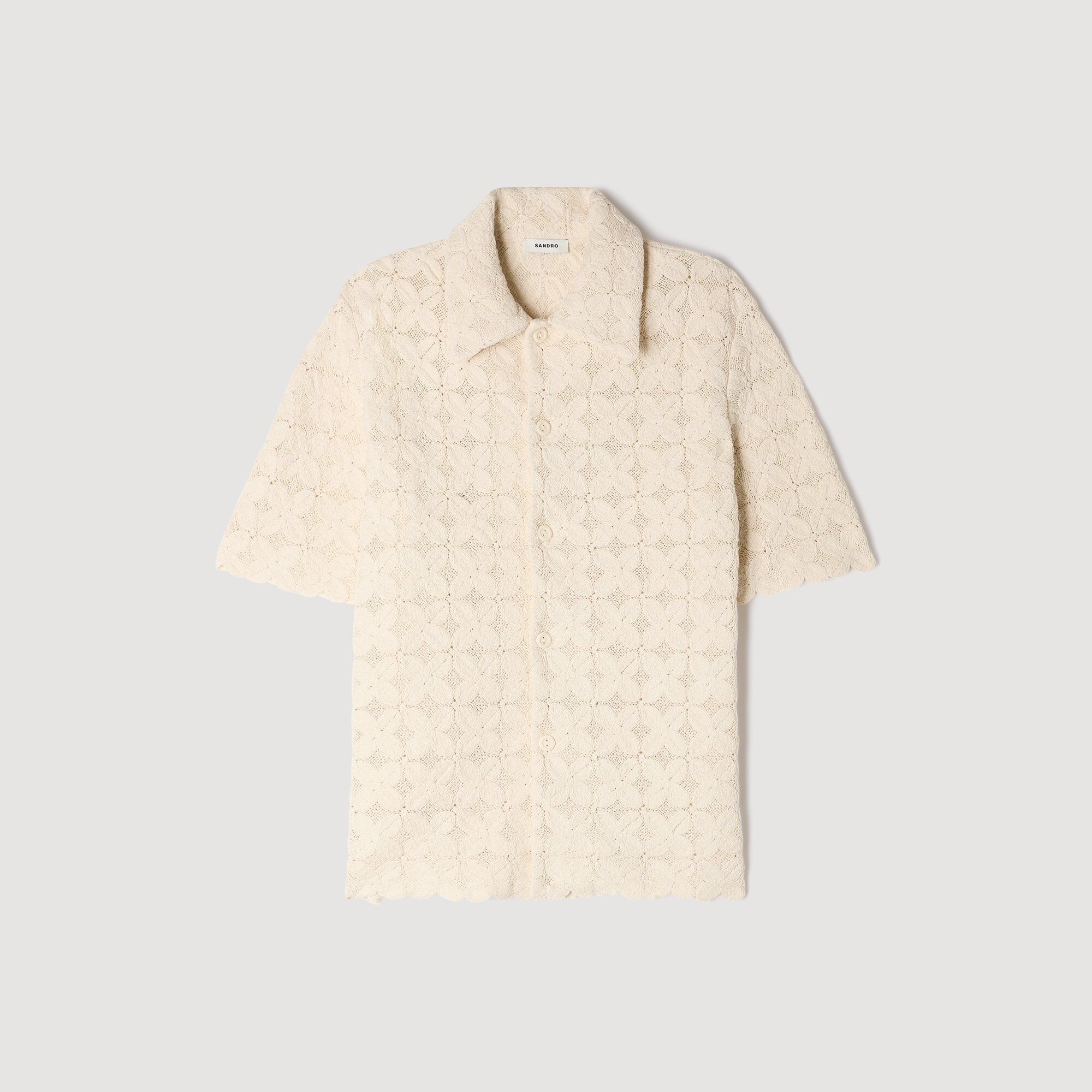 Camicia in cotone broderie anglaise