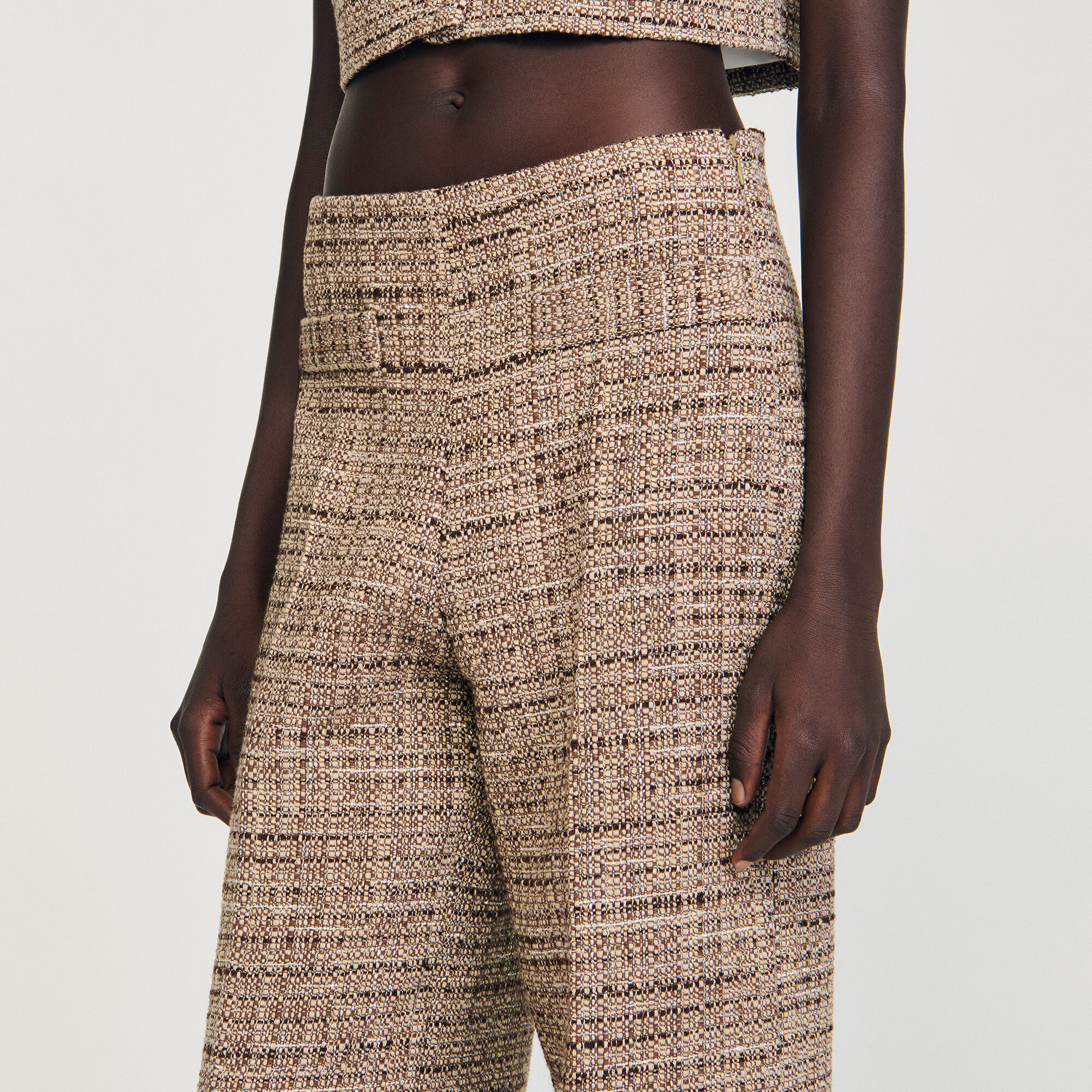Pantaloni in tweed decorativi