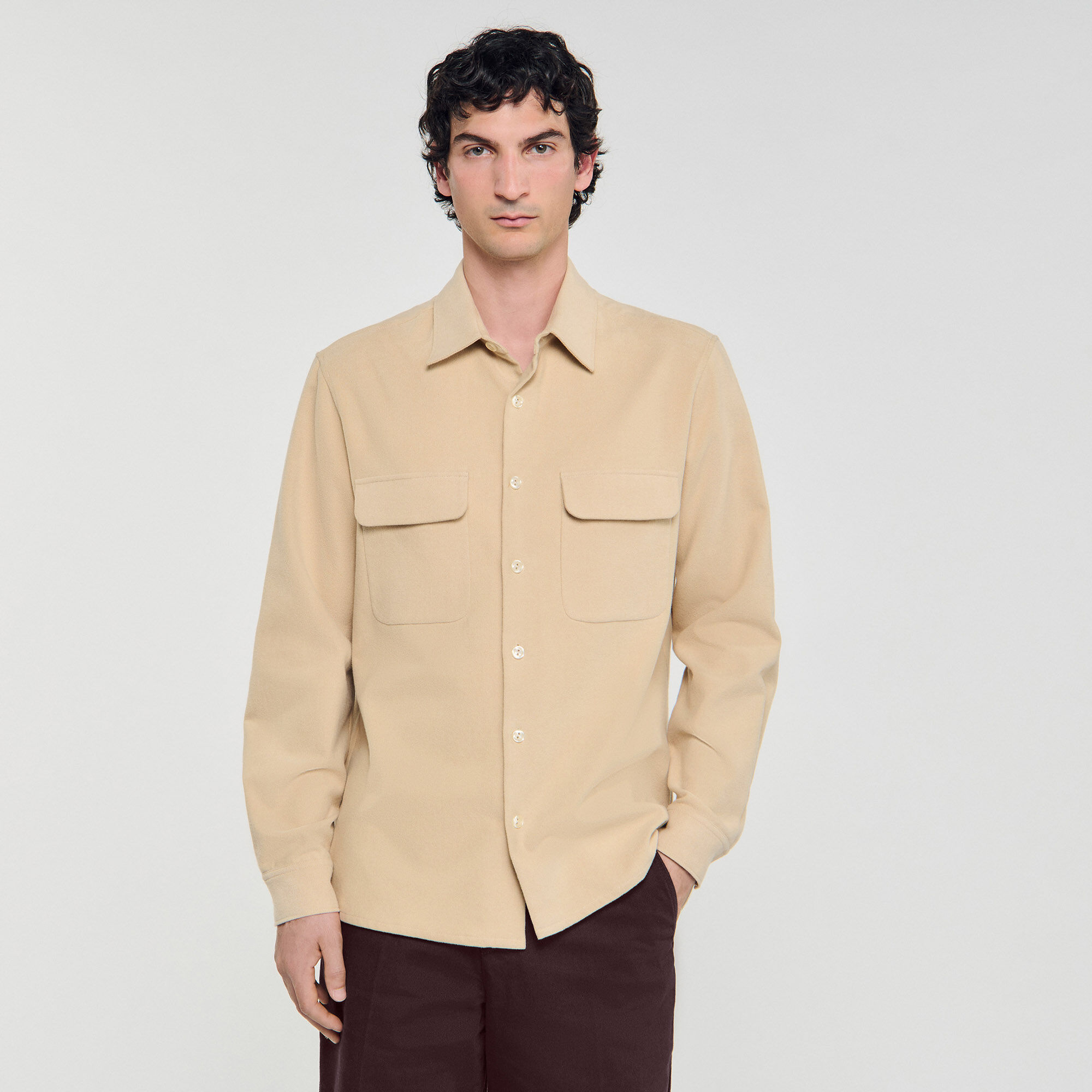 Camicia in flanella con tasche a soffietto