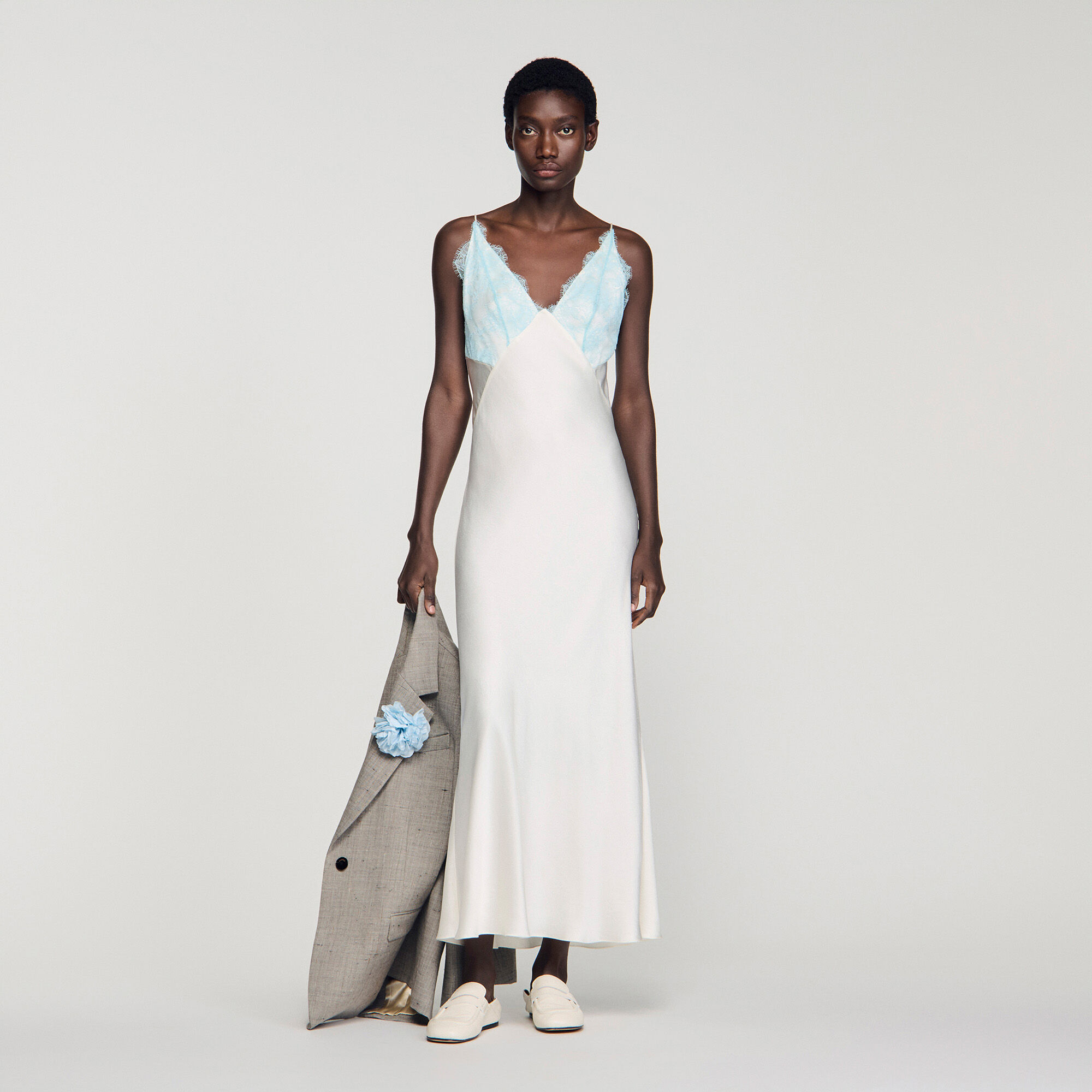 Abito maxi in stile lingerie