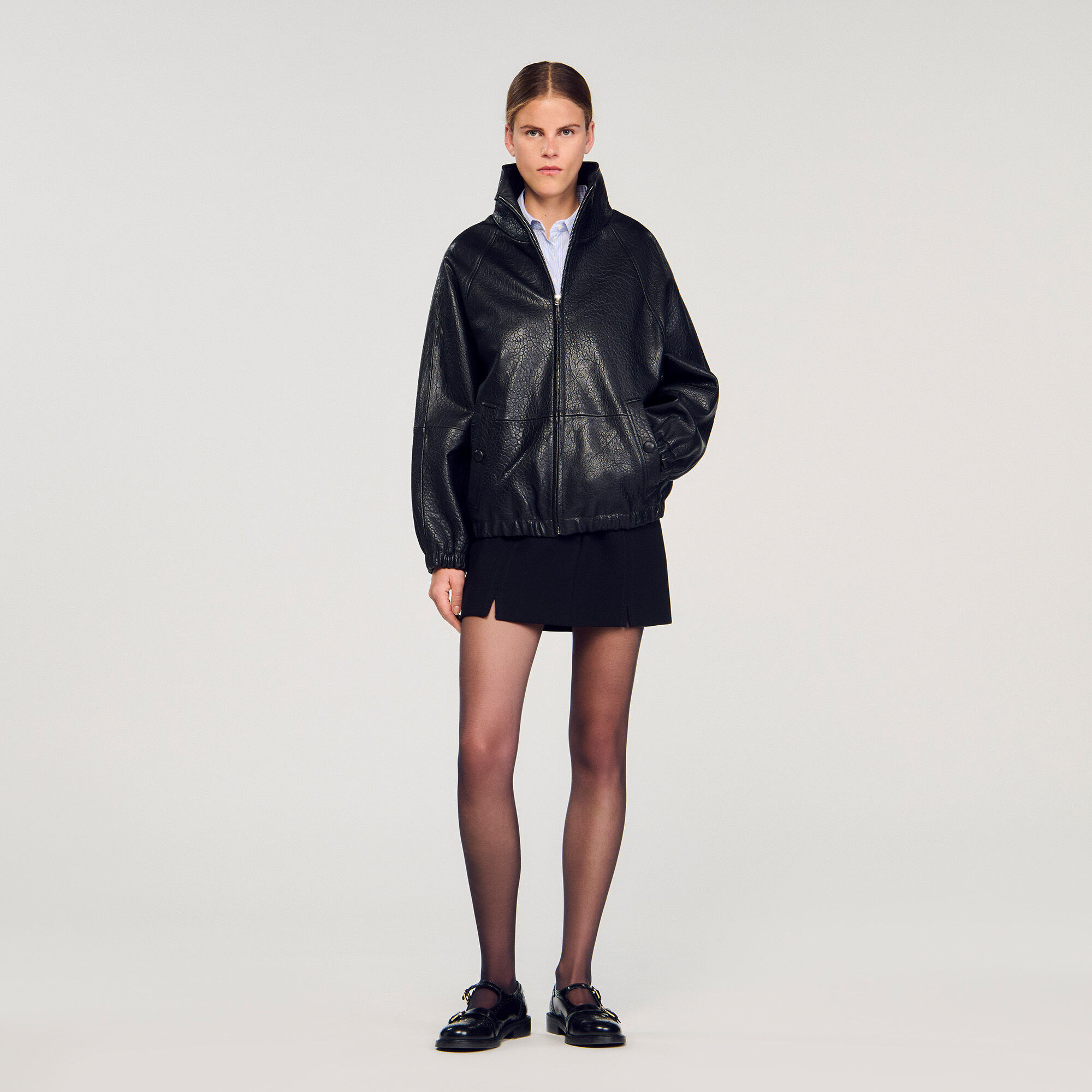Giacca in pelle oversize